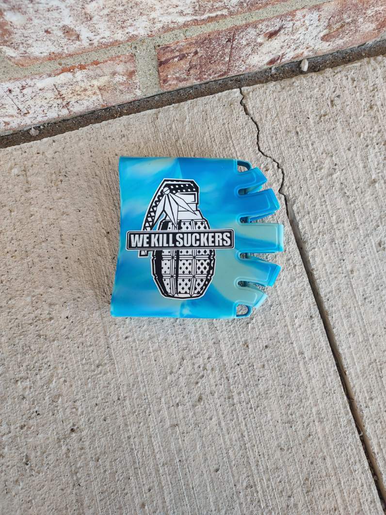 Used Bunkerking Paintball Tank Grip- Blue Swirl - Image 2