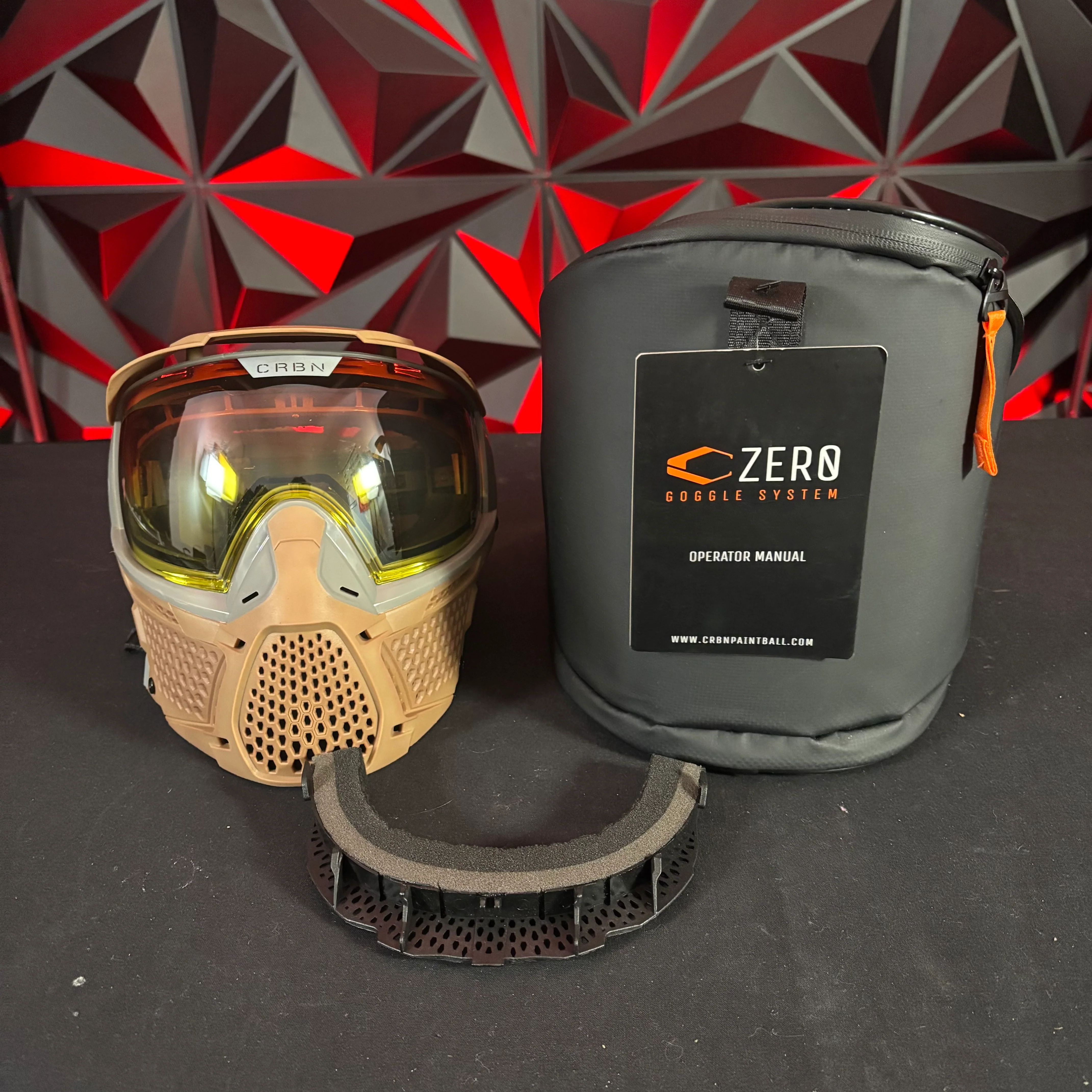 Used Carbon Zero Pro More Coverage Paintball Mask - Grey/Tan