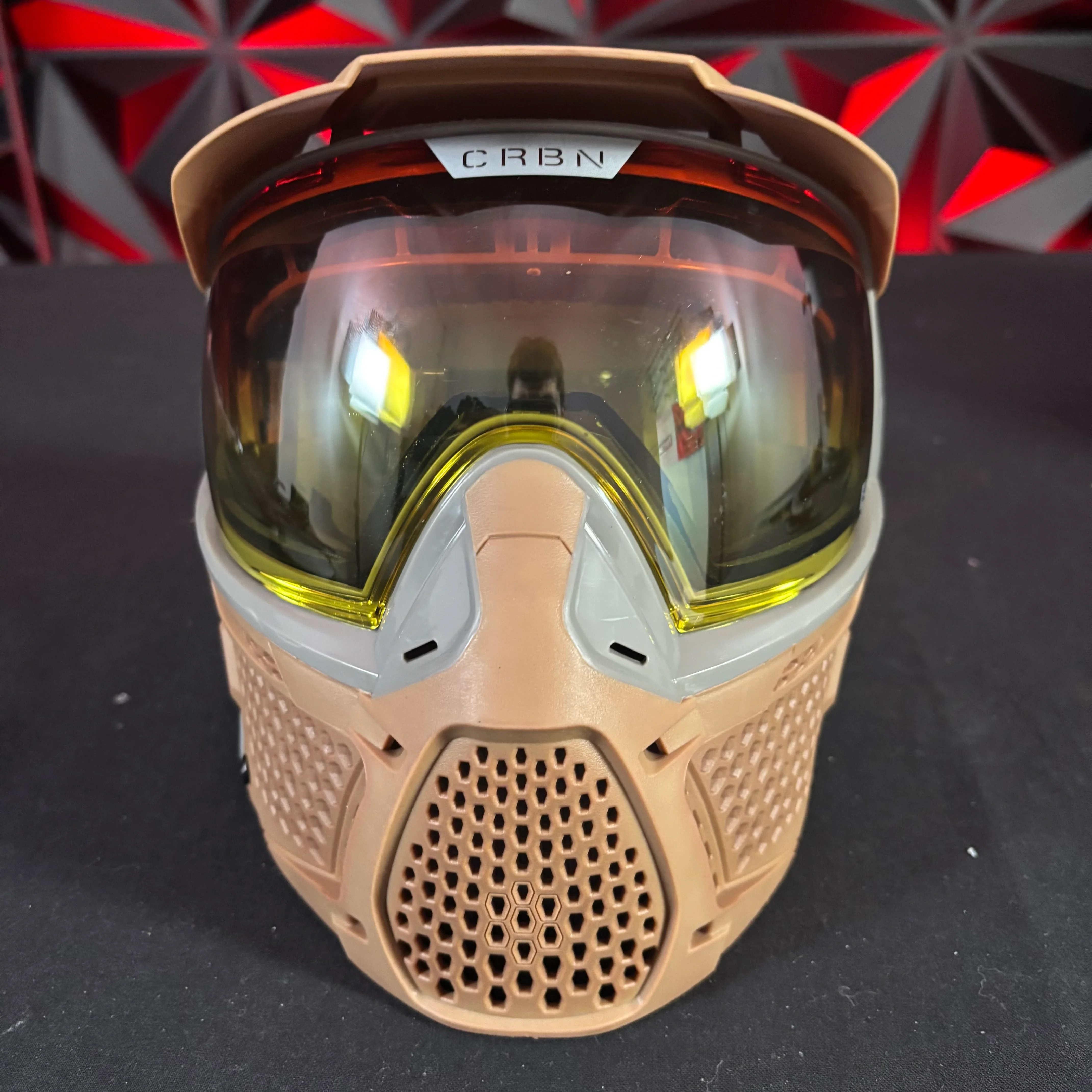 Used Carbon Zero Pro More Coverage Paintball Mask - Grey/Tan - Image 2