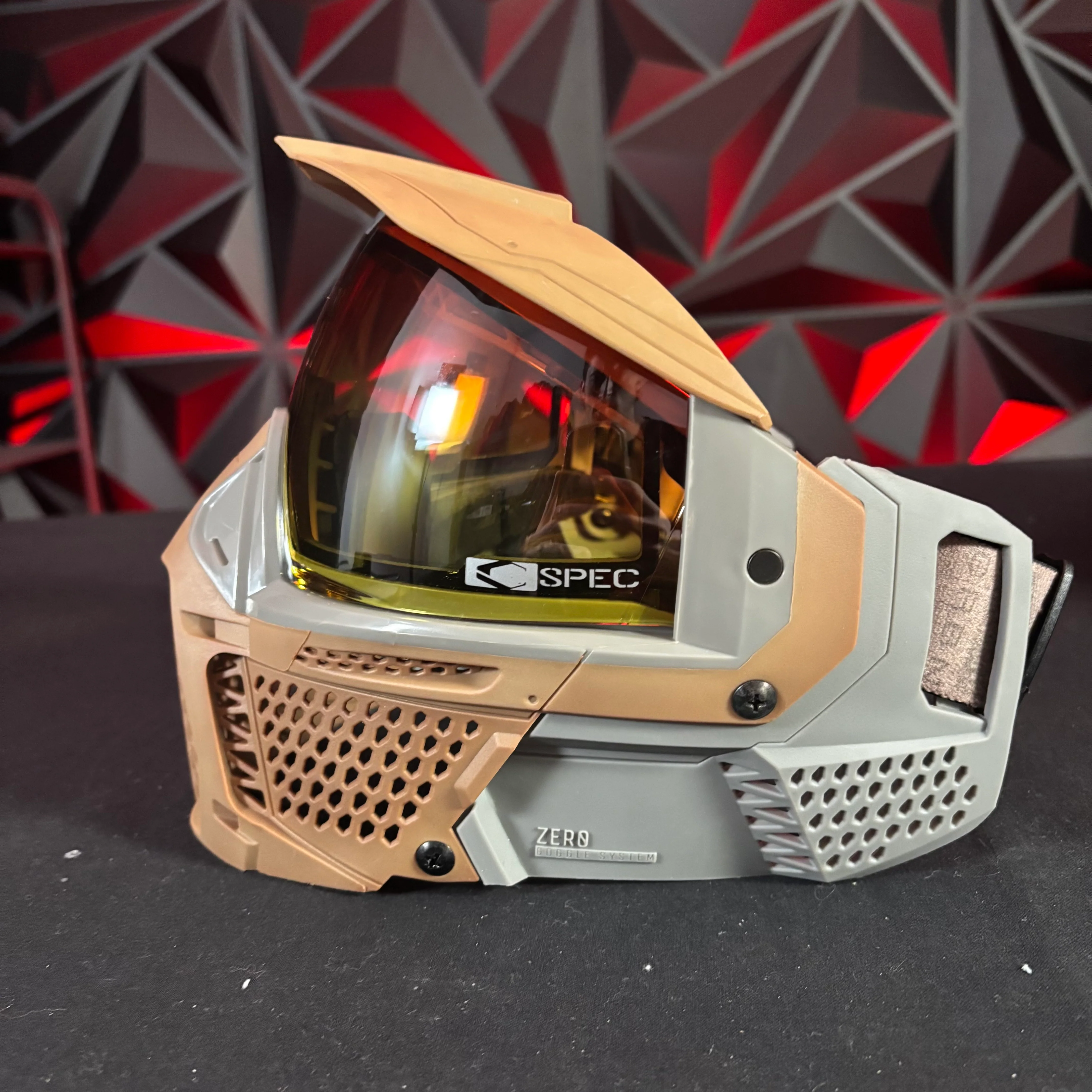 Used Carbon Zero Pro More Coverage Paintball Mask - Grey/Tan - Image 6