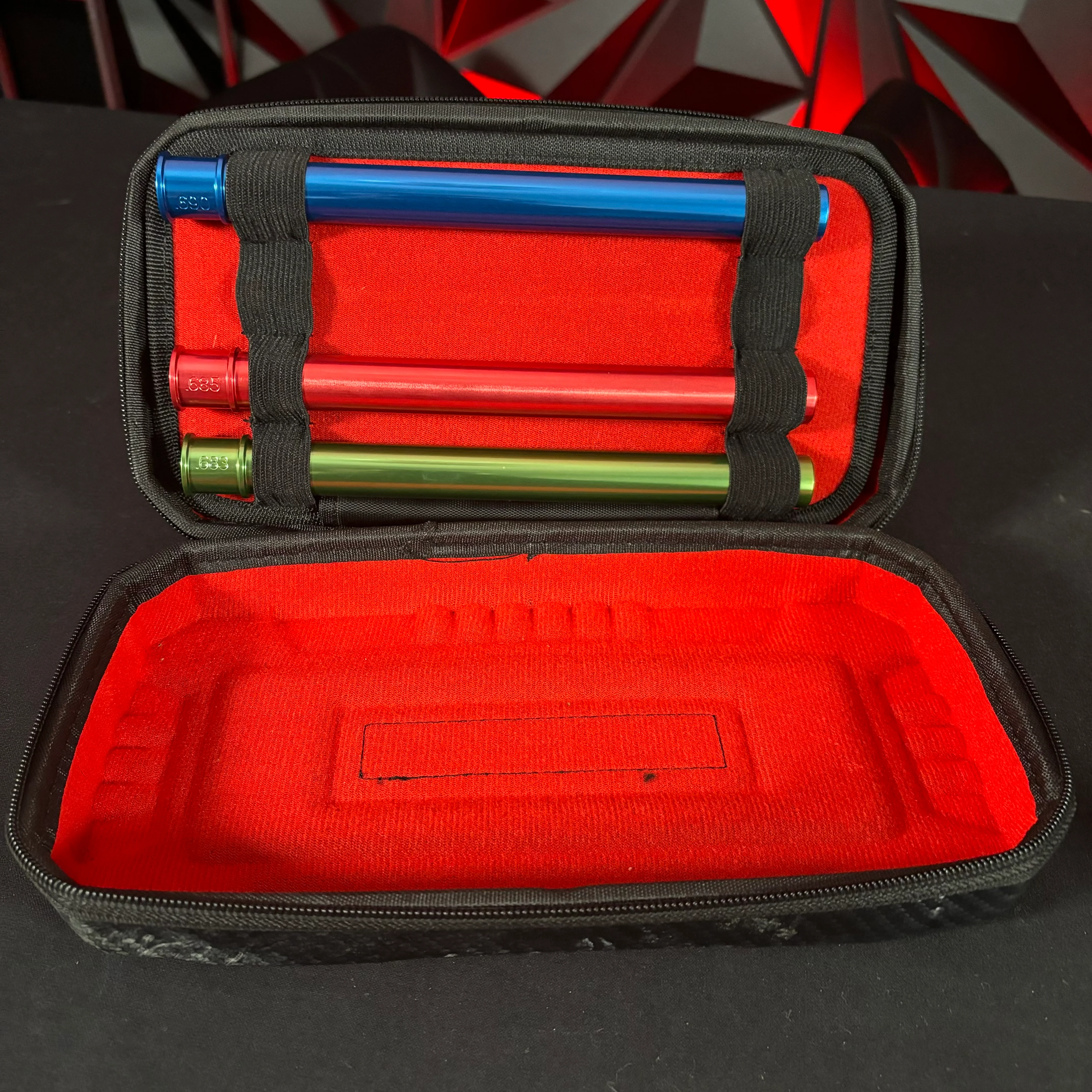 Used Carbon IC Paintball Barrel Kit - AC Threaded - 2 Piece Barrel IC Barrel, 4 PWR Inserts - Image 2