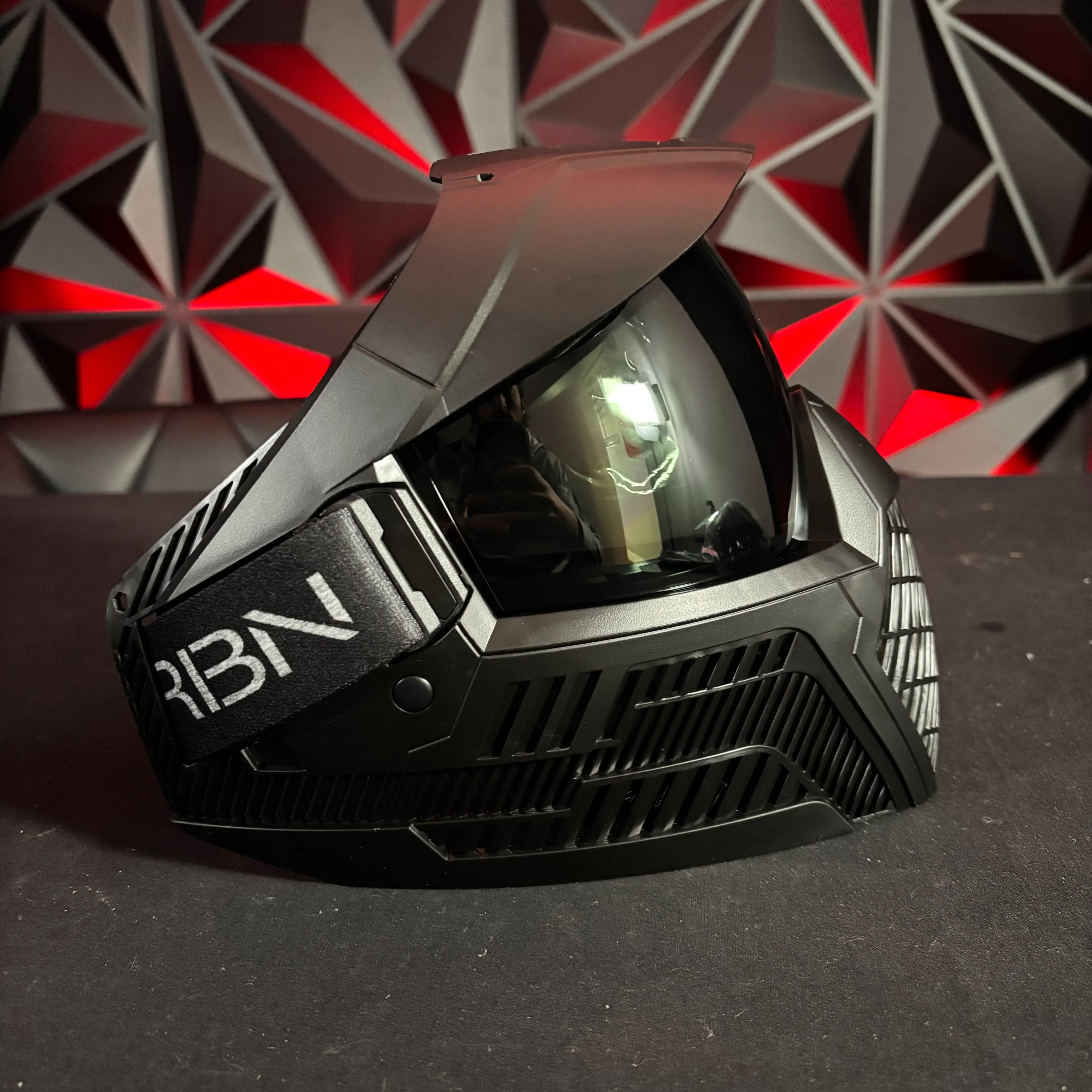Used *Display* Carbon OPR Paintball Mask - Black - Full Coverage - Image 2