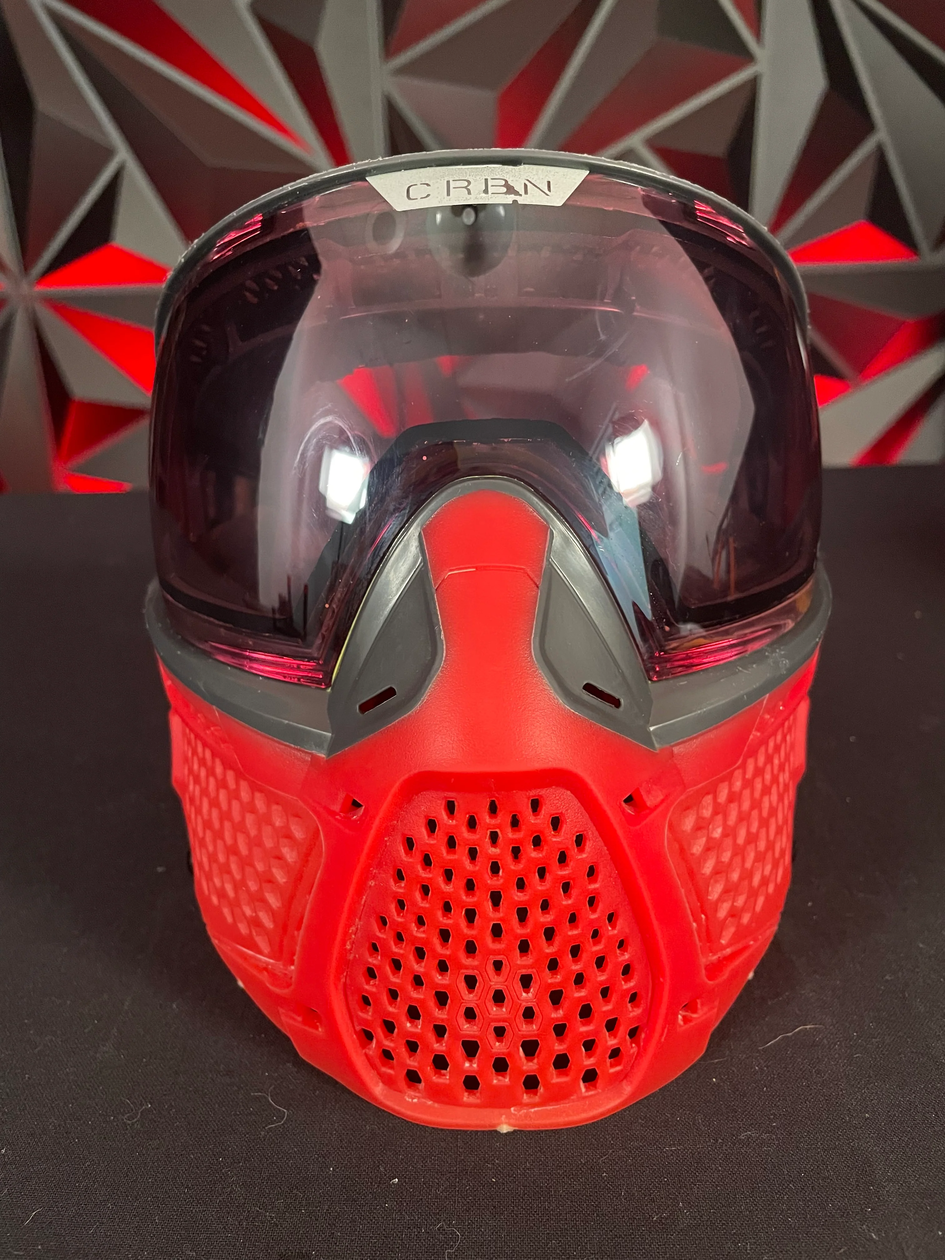 Used Carbon SLD LESS Coverage Paintball Mask - Crimson - Image 2