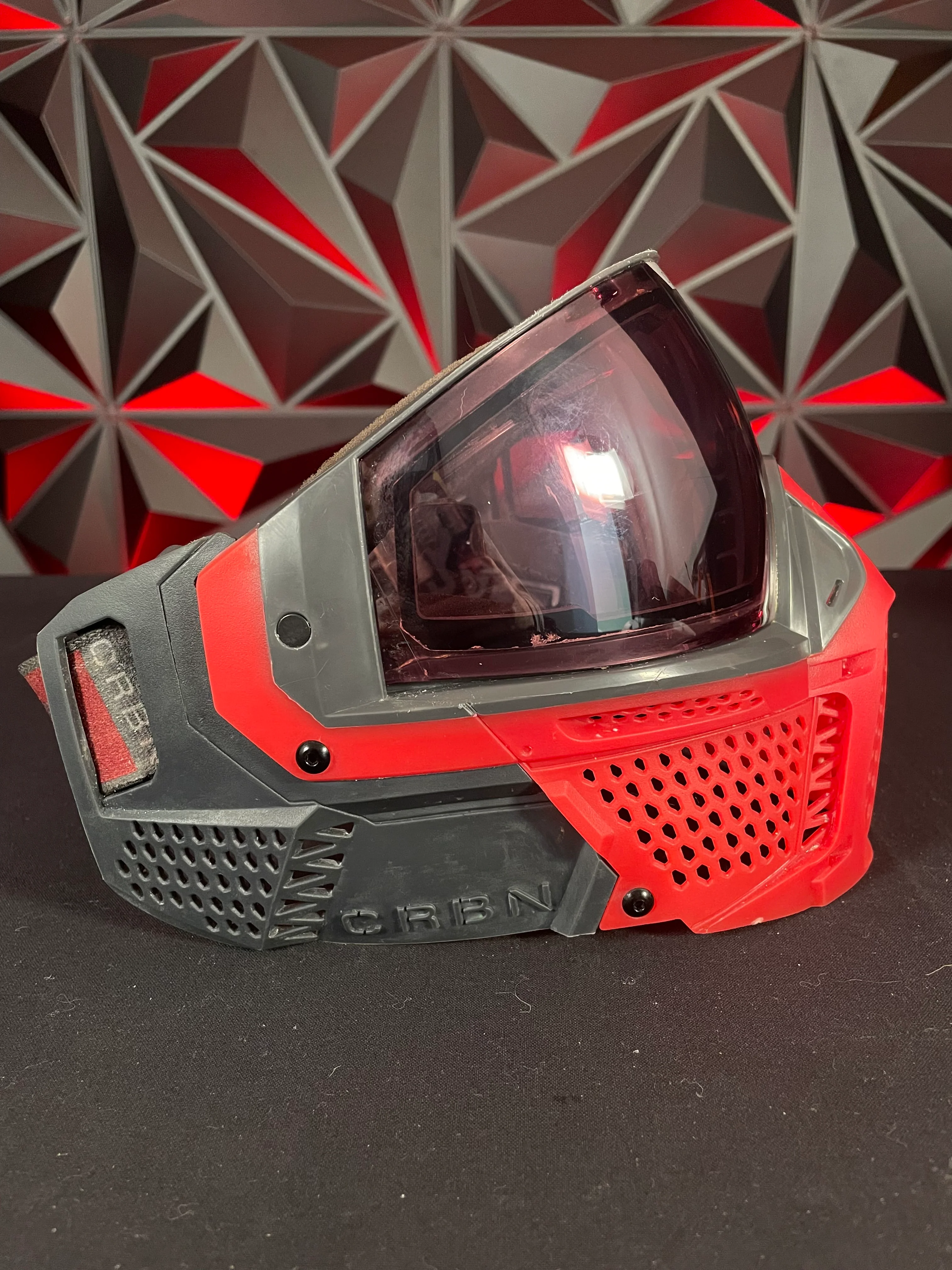 Used Carbon SLD LESS Coverage Paintball Mask - Crimson - Image 3