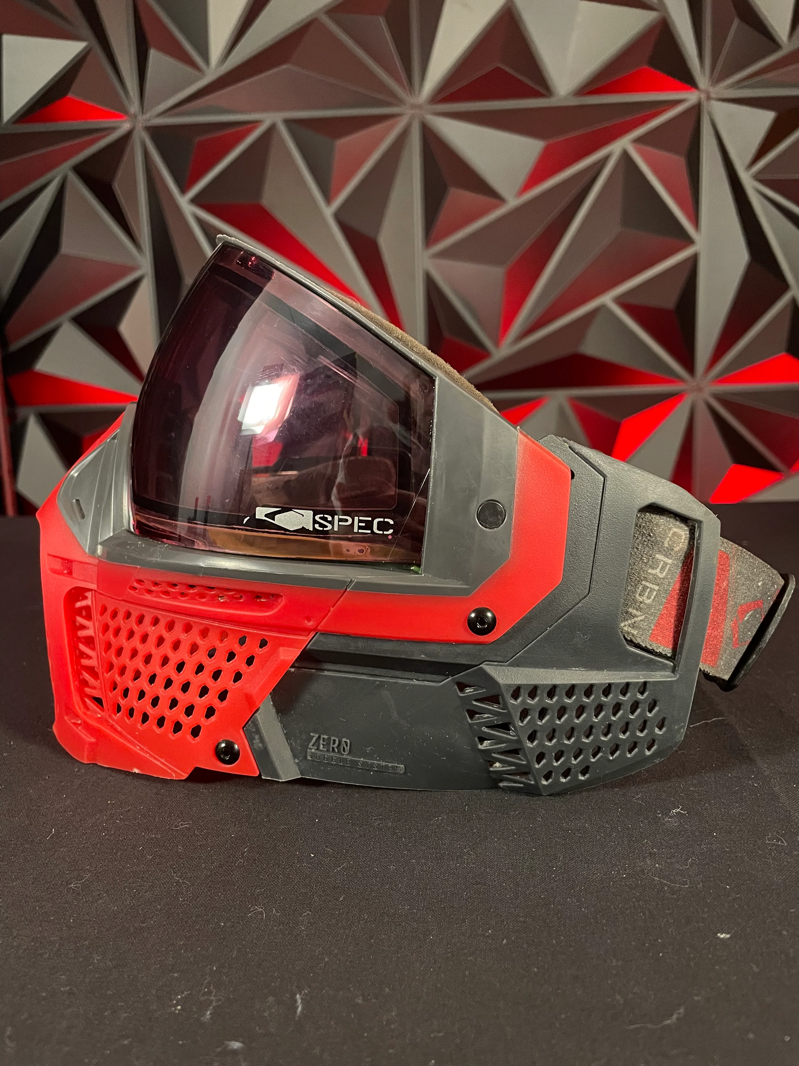 Used Carbon SLD LESS Coverage Paintball Mask - Crimson - Image 4