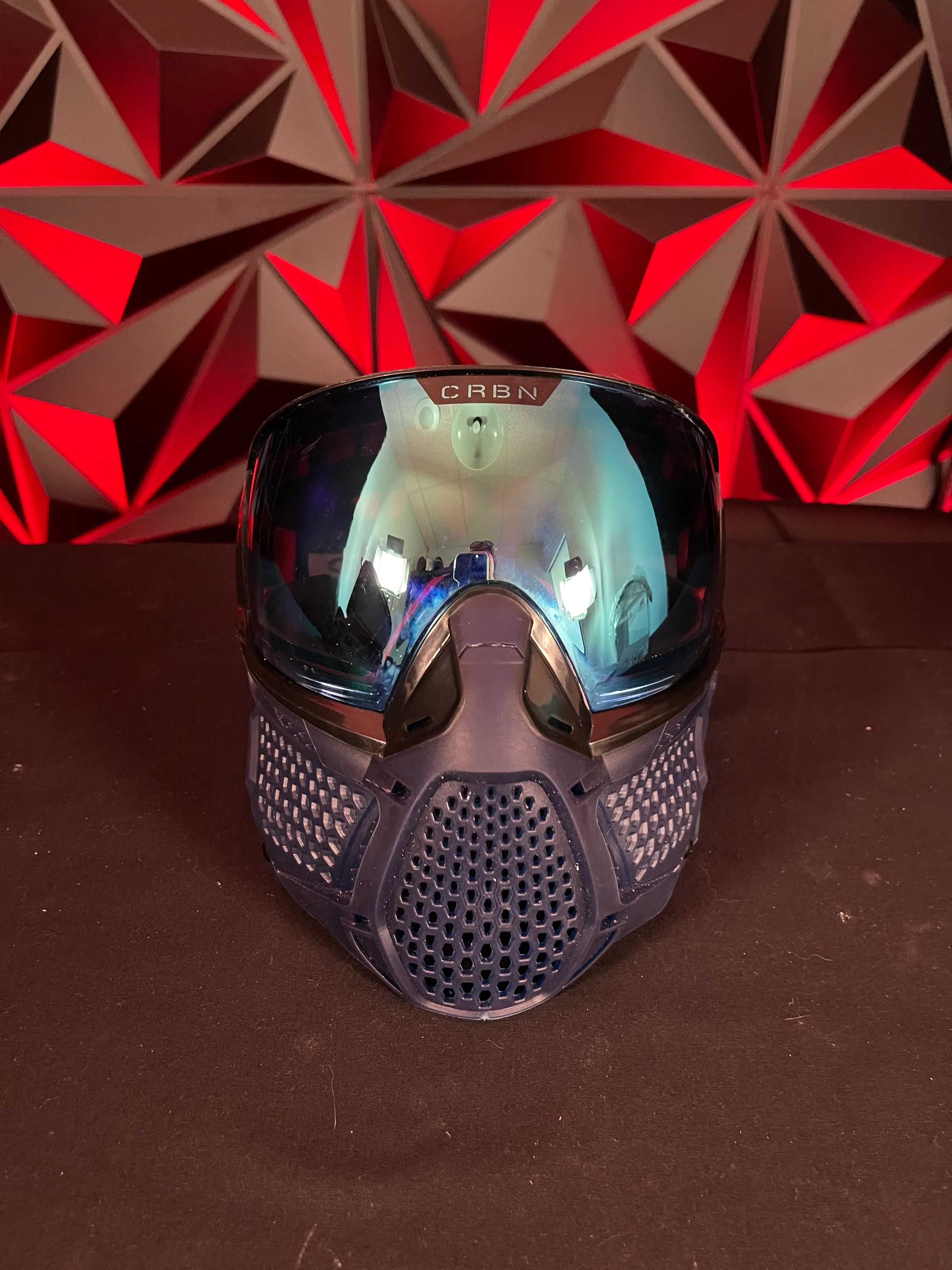 Used Carbon Zero Pro MORE Coverage Paintball Mask - Navy - Image 2