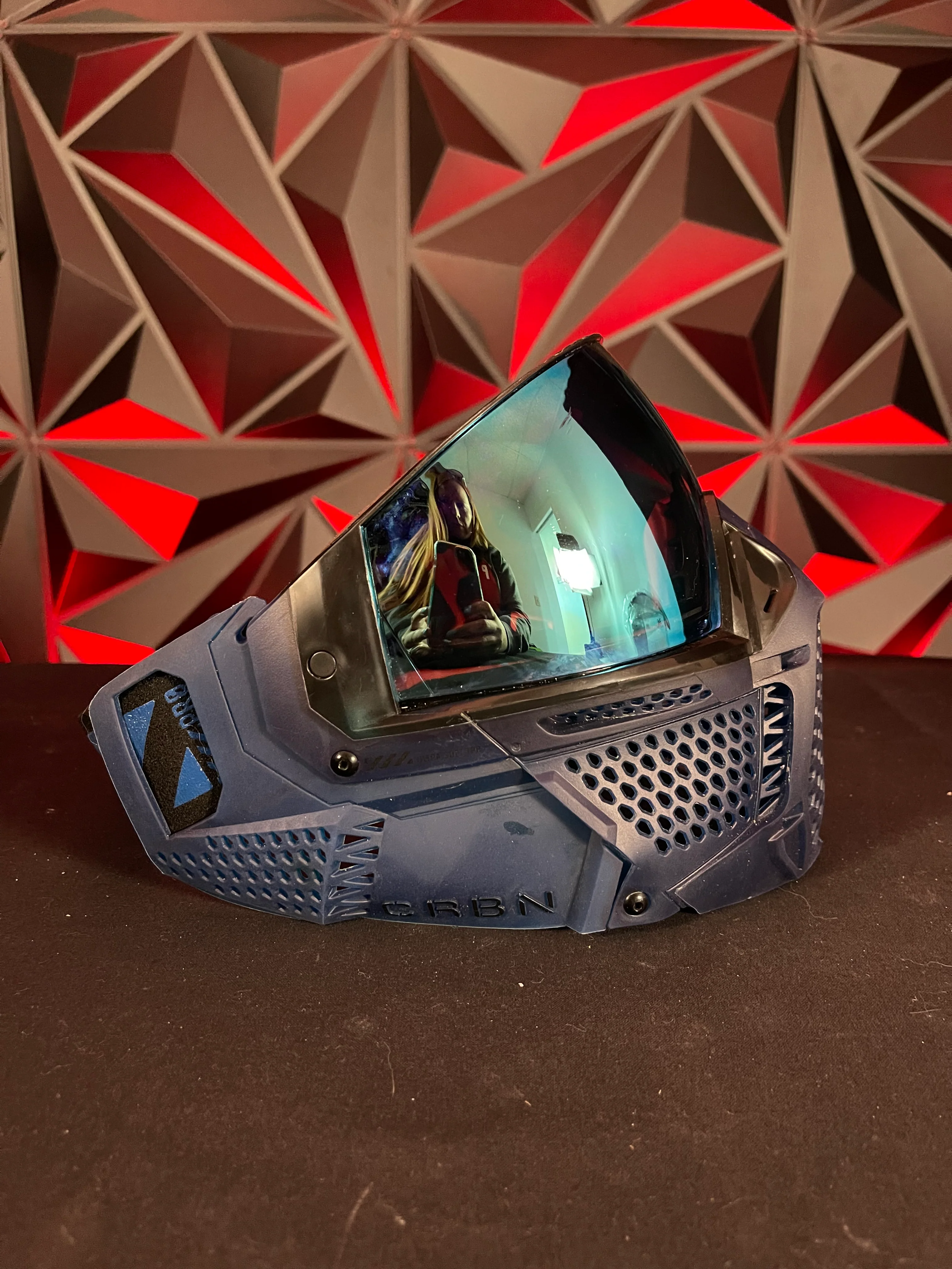 Used Carbon Zero Pro MORE Coverage Paintball Mask - Navy - Image 3
