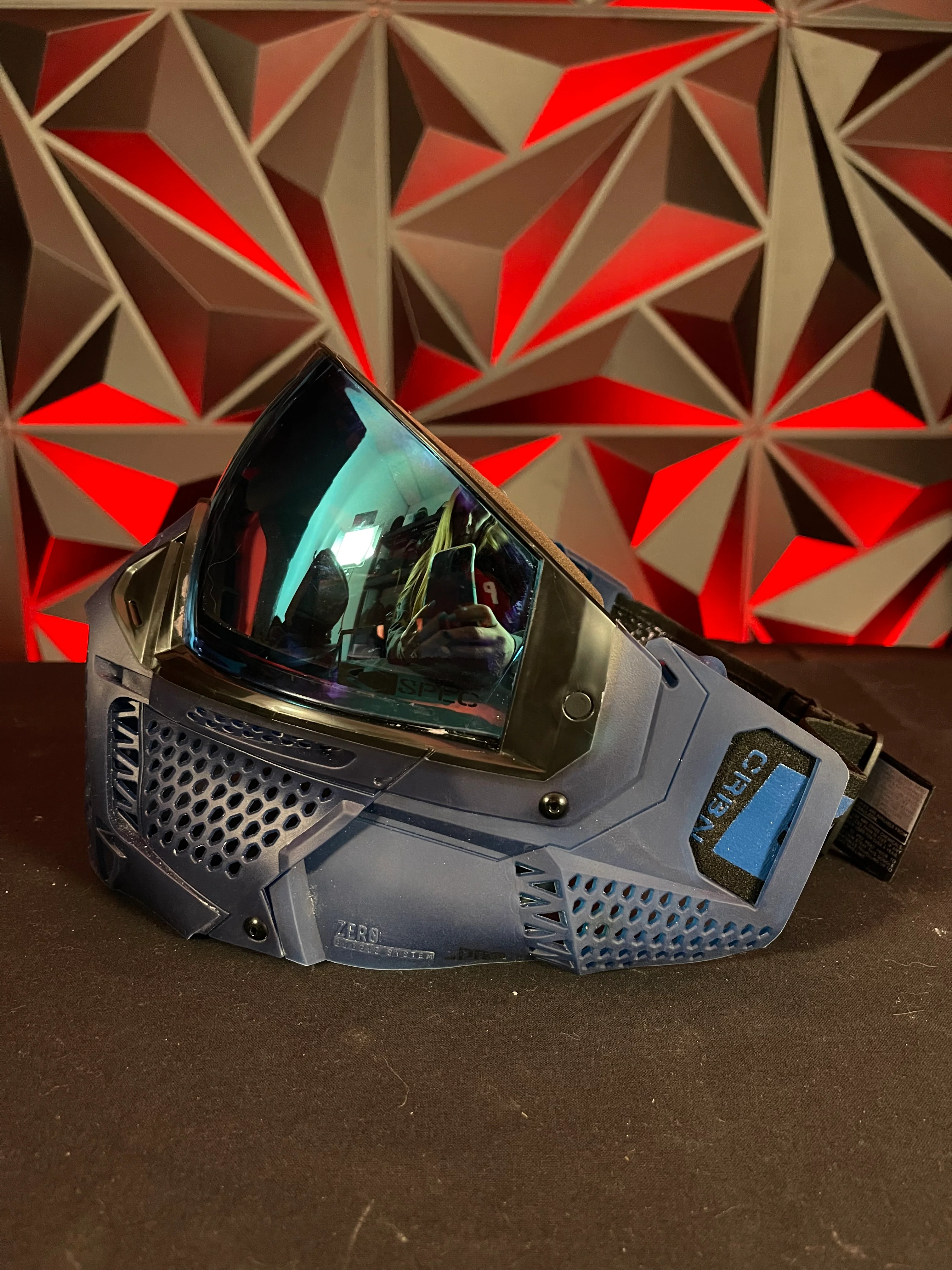 Used Carbon Zero Pro MORE Coverage Paintball Mask - Navy - Image 4