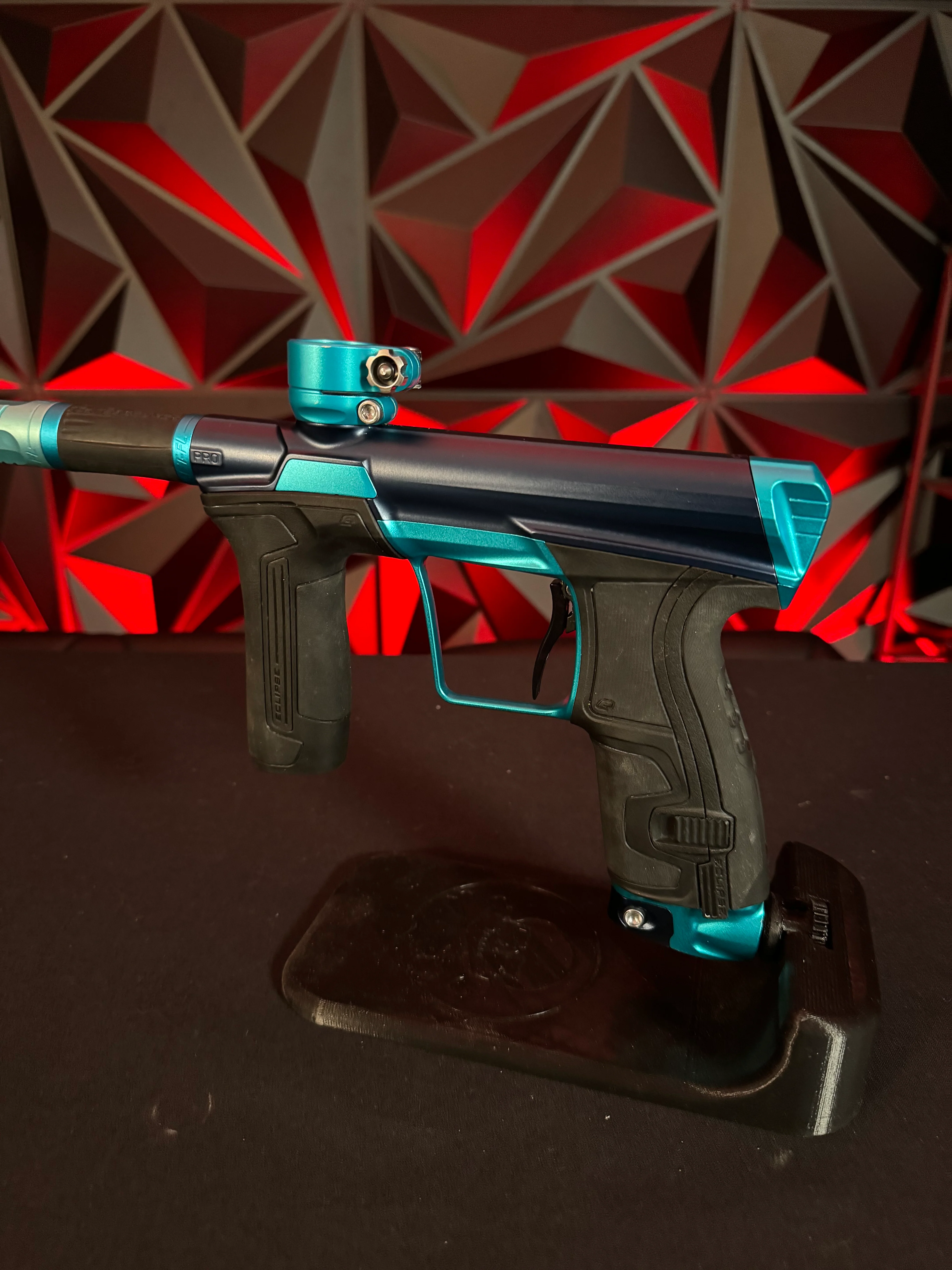 Used CS2 Pro Paintball Gun - Blue/Teal w/ 3 FL Backs - Image 2