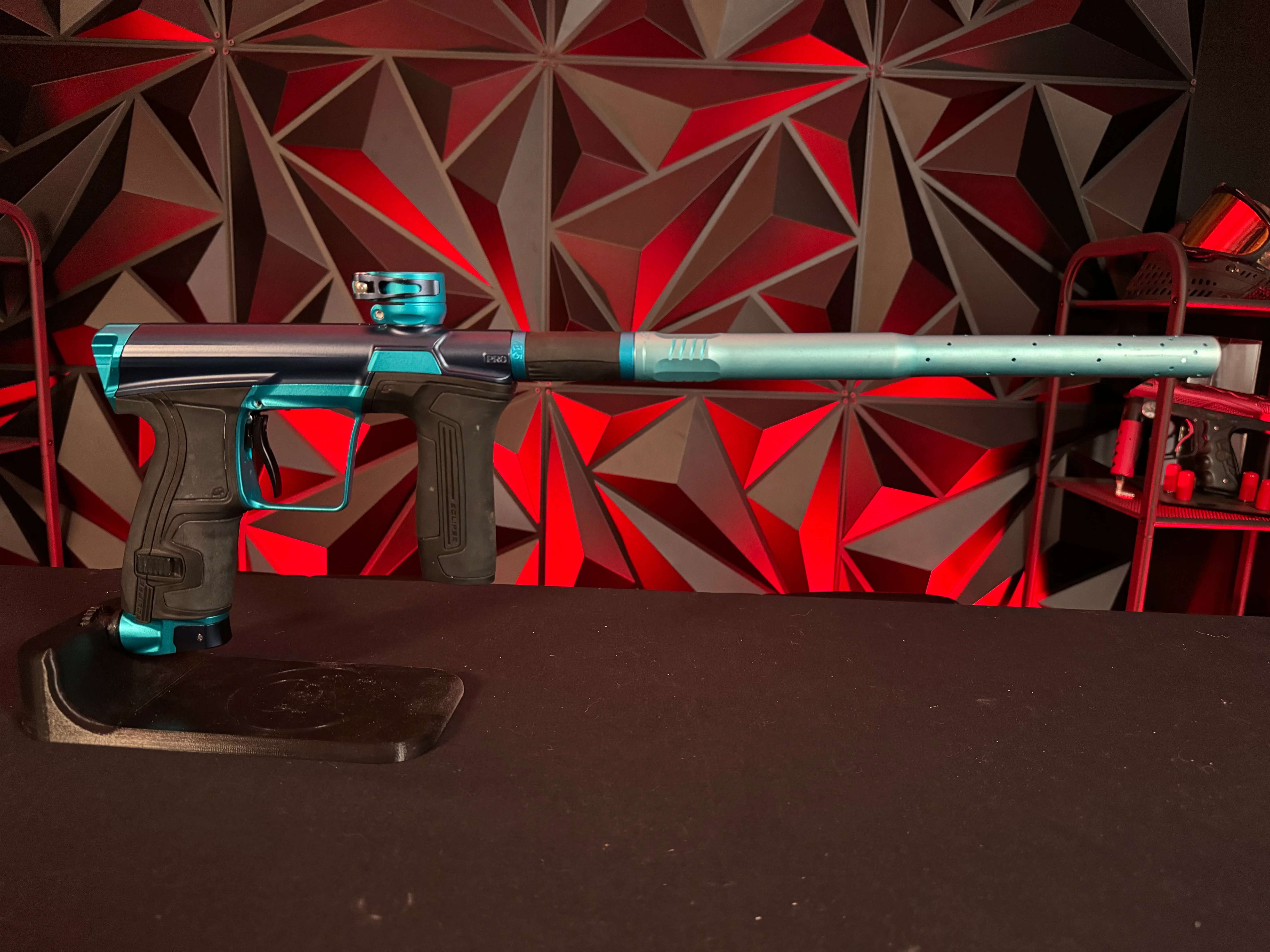 Used CS2 Pro Paintball Gun - Blue/Teal w/ 3 FL Backs - Image 5