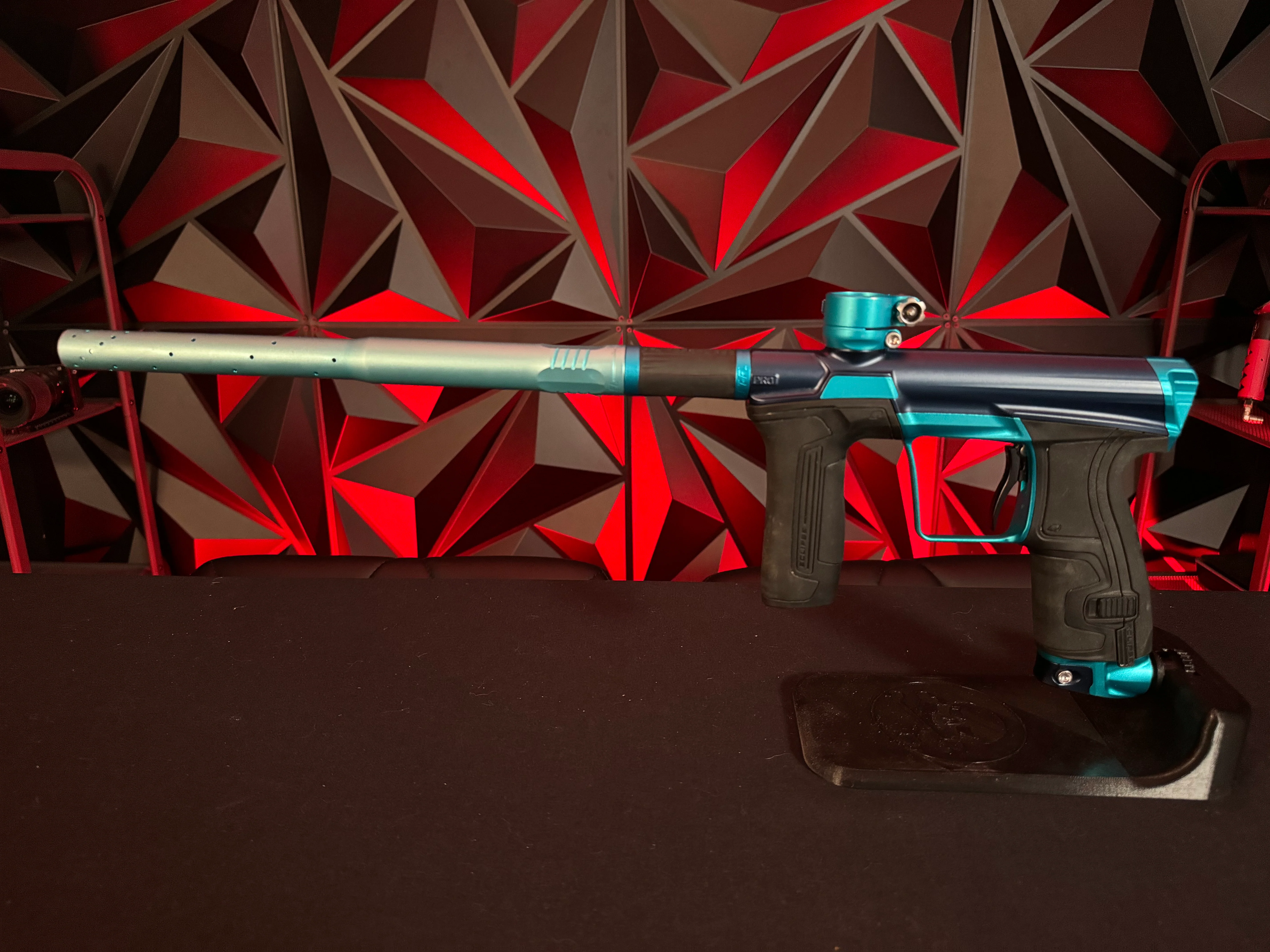 Used CS2 Pro Paintball Gun - Blue/Teal w/ 3 FL Backs - Image 6