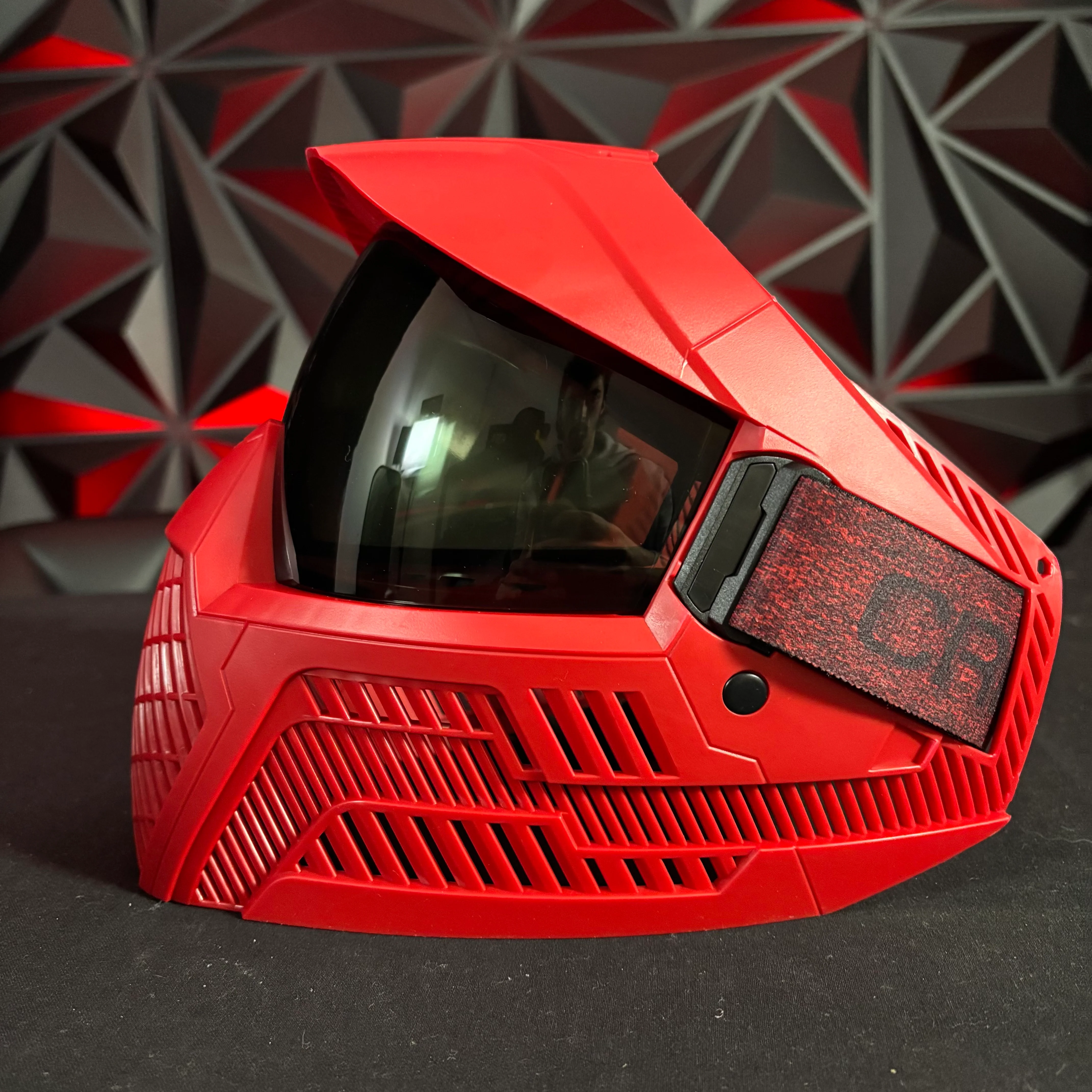 Used *Display* Carbon OPR Paintball Mask - Red - Image 5
