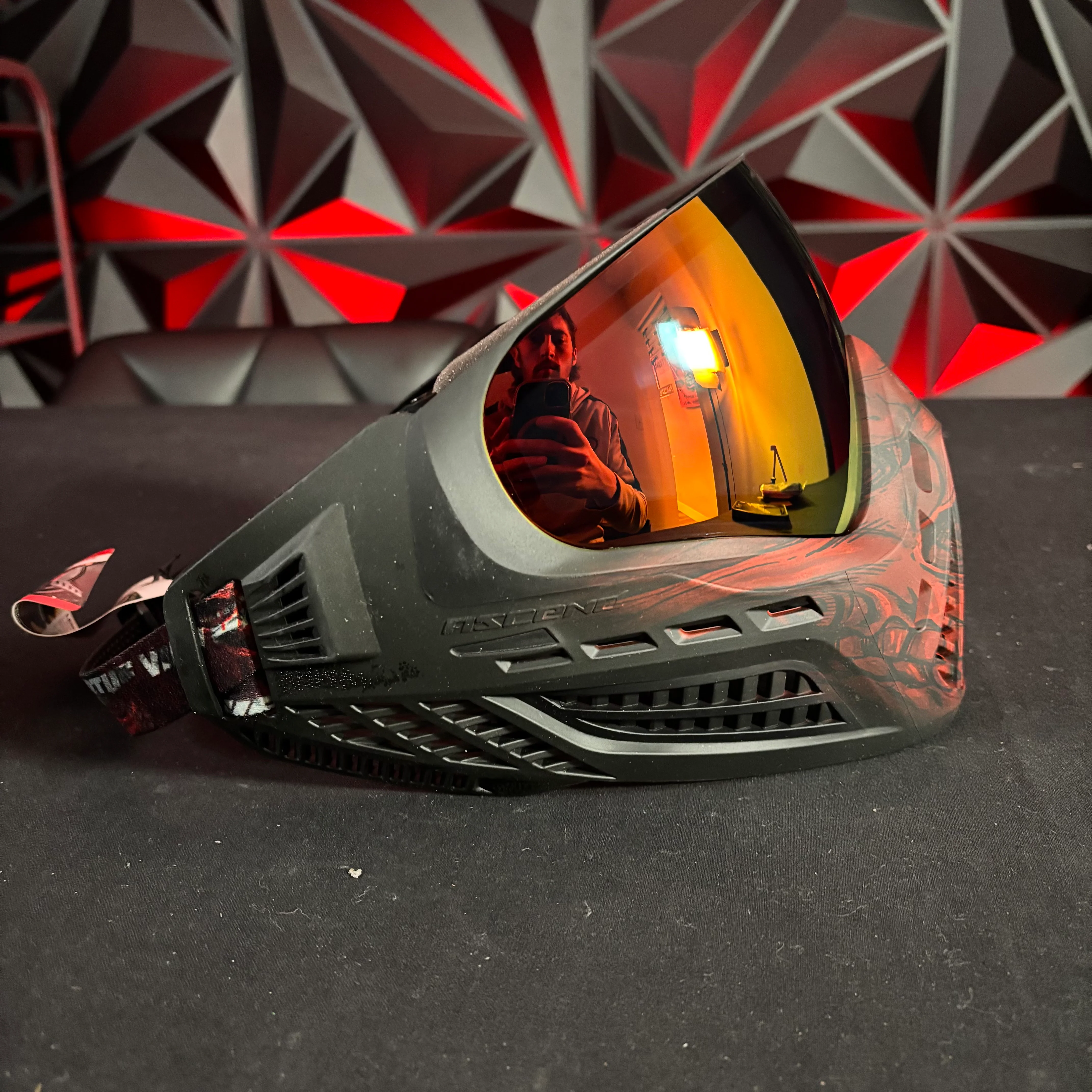 Used *Display* Virtue Vio Ascend Paintball Mask - Red Skull LE - Image 4