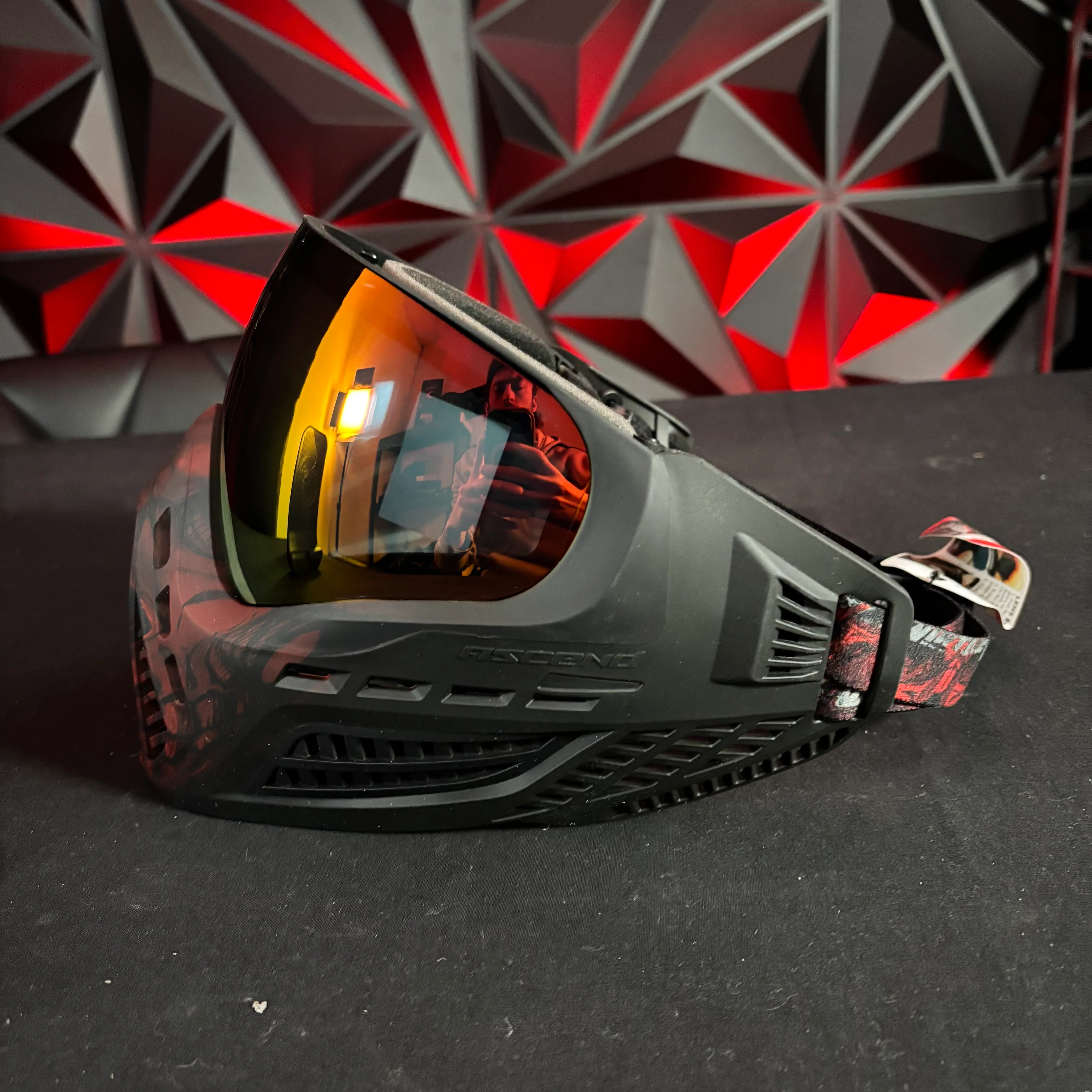 Used *Display* Virtue Vio Ascend Paintball Mask - Red Skull LE - Image 6