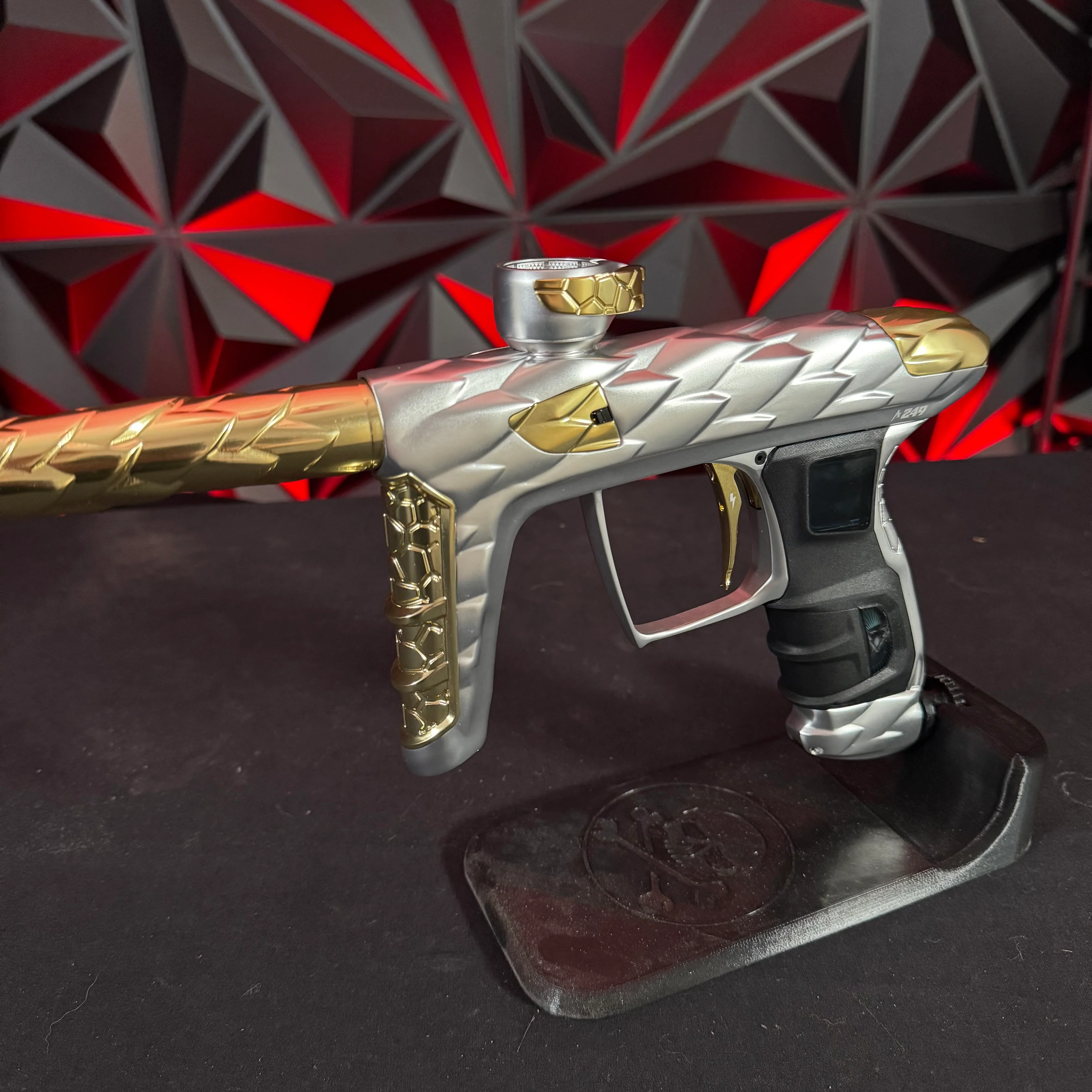 Used Adrenaline Luxe IDOL Paintball Gun - Silver/Gold w/Matching Mech Frame & Turbo Valve - Image 5