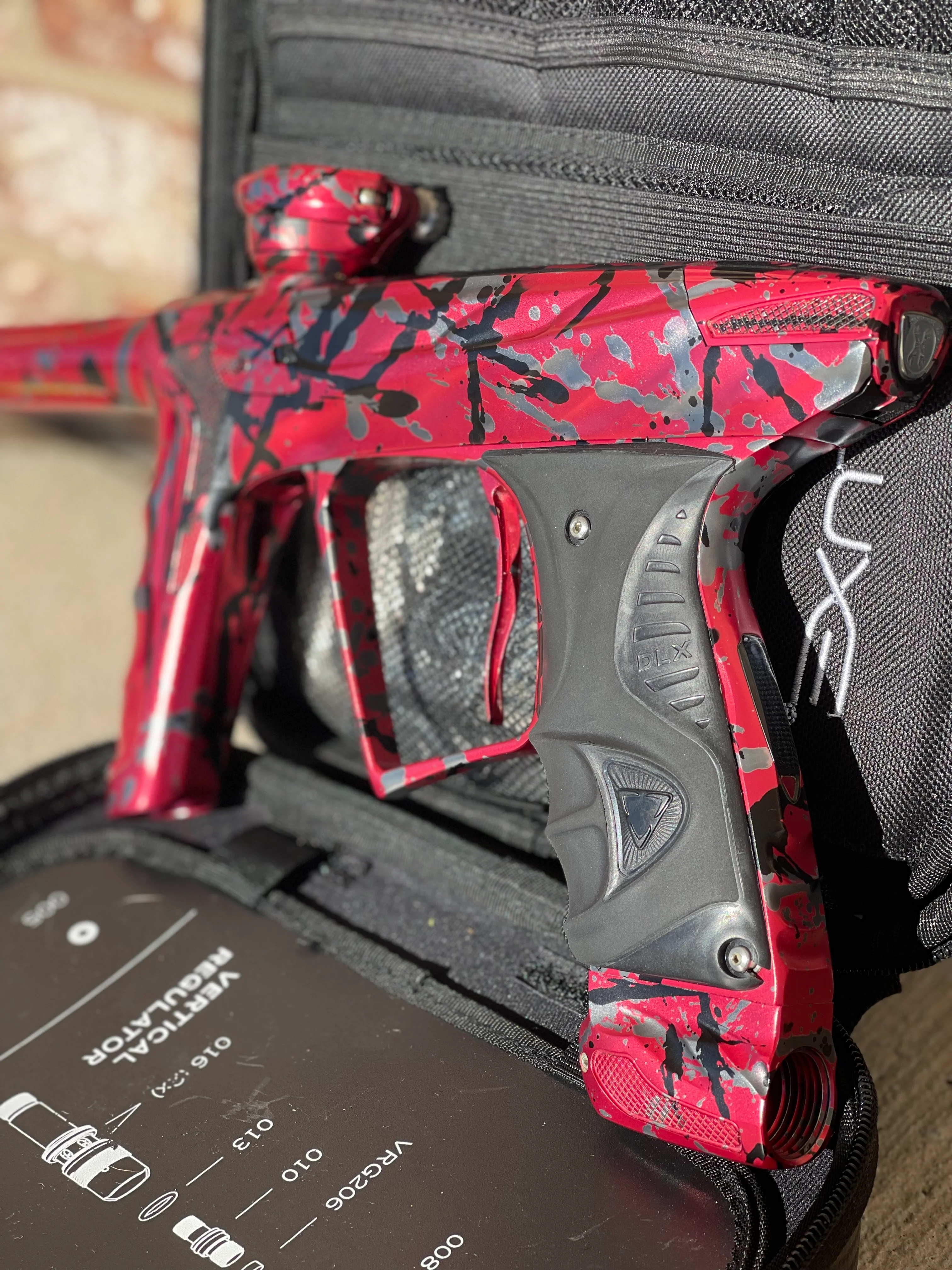 Used DLX HK Army A51 Luxe X Paintball Gun - Red Splash - Image 3