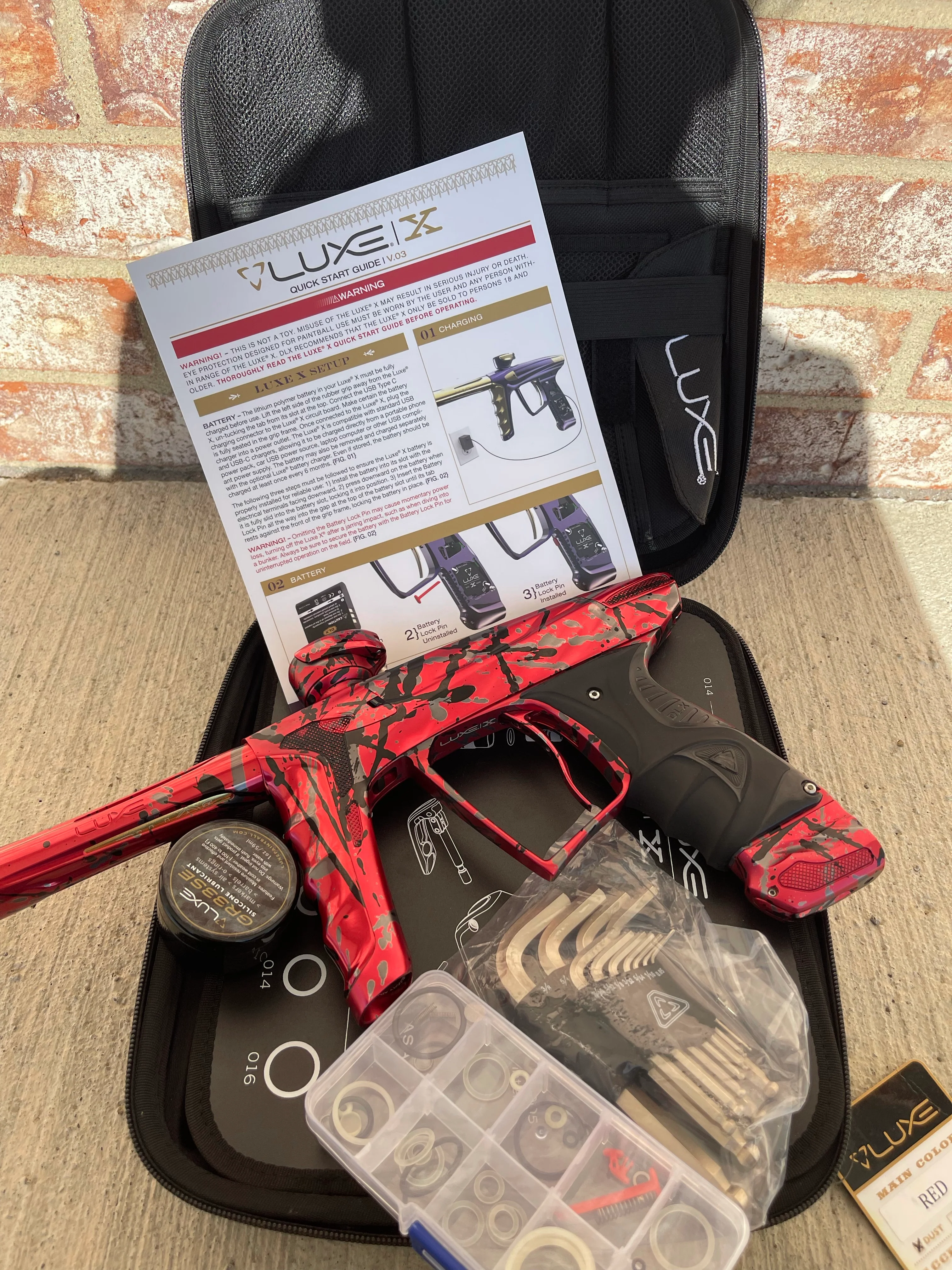 Used DLX HK Army A51 Luxe X Paintball Gun - Red Splash - Image 5