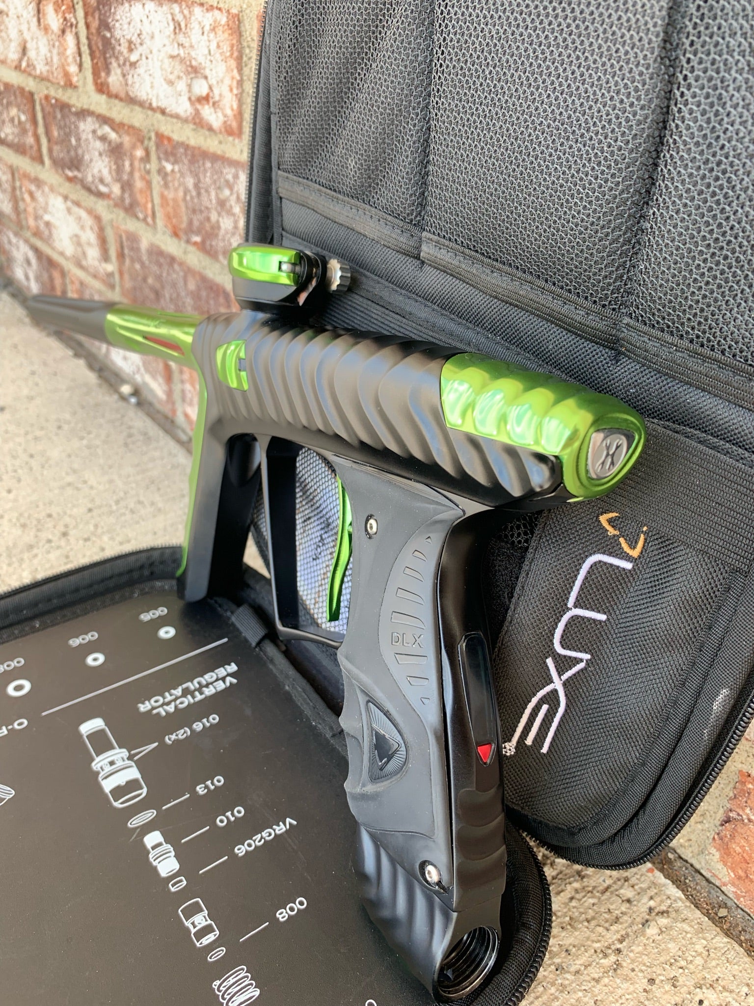 Used DLX HK Army Ripper Luxe X Paintball Gun - Black / Green - Image 4