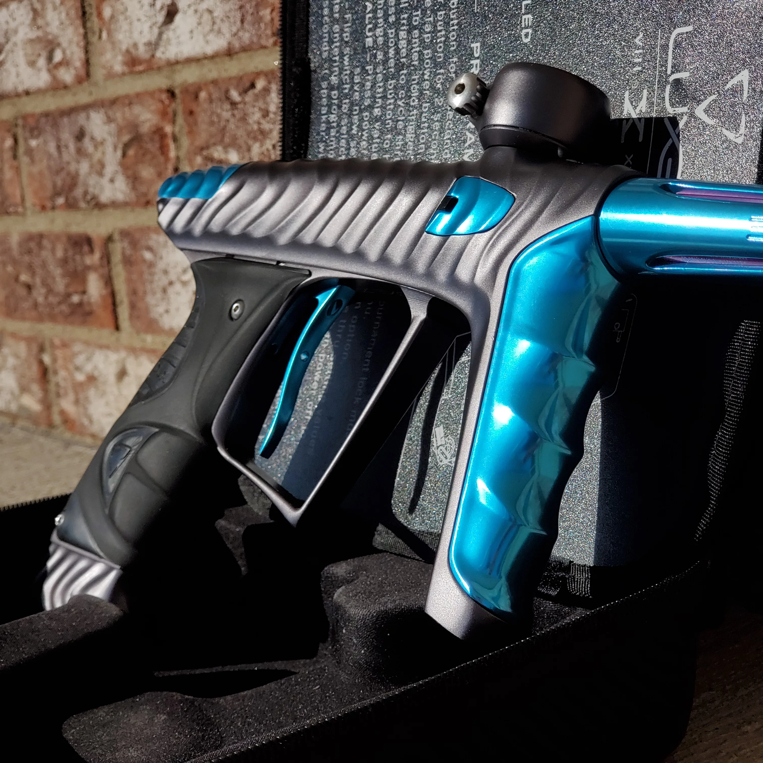 Used DLX HK Army Ripper Luxe X Paintball Gun - Dust Pewter / Teal - Image 2
