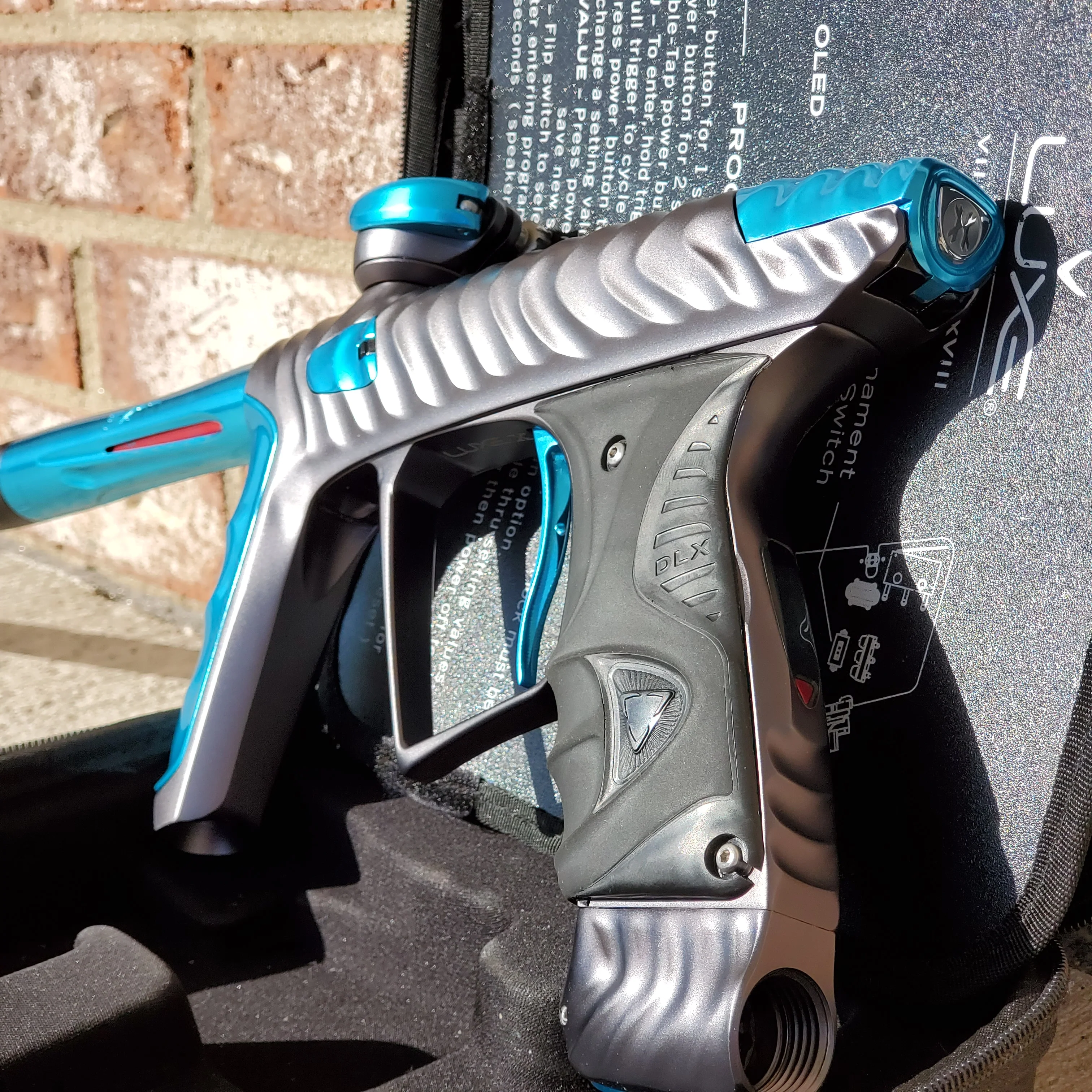 Used DLX HK Army Ripper Luxe X Paintball Gun - Dust Pewter / Teal - Image 3