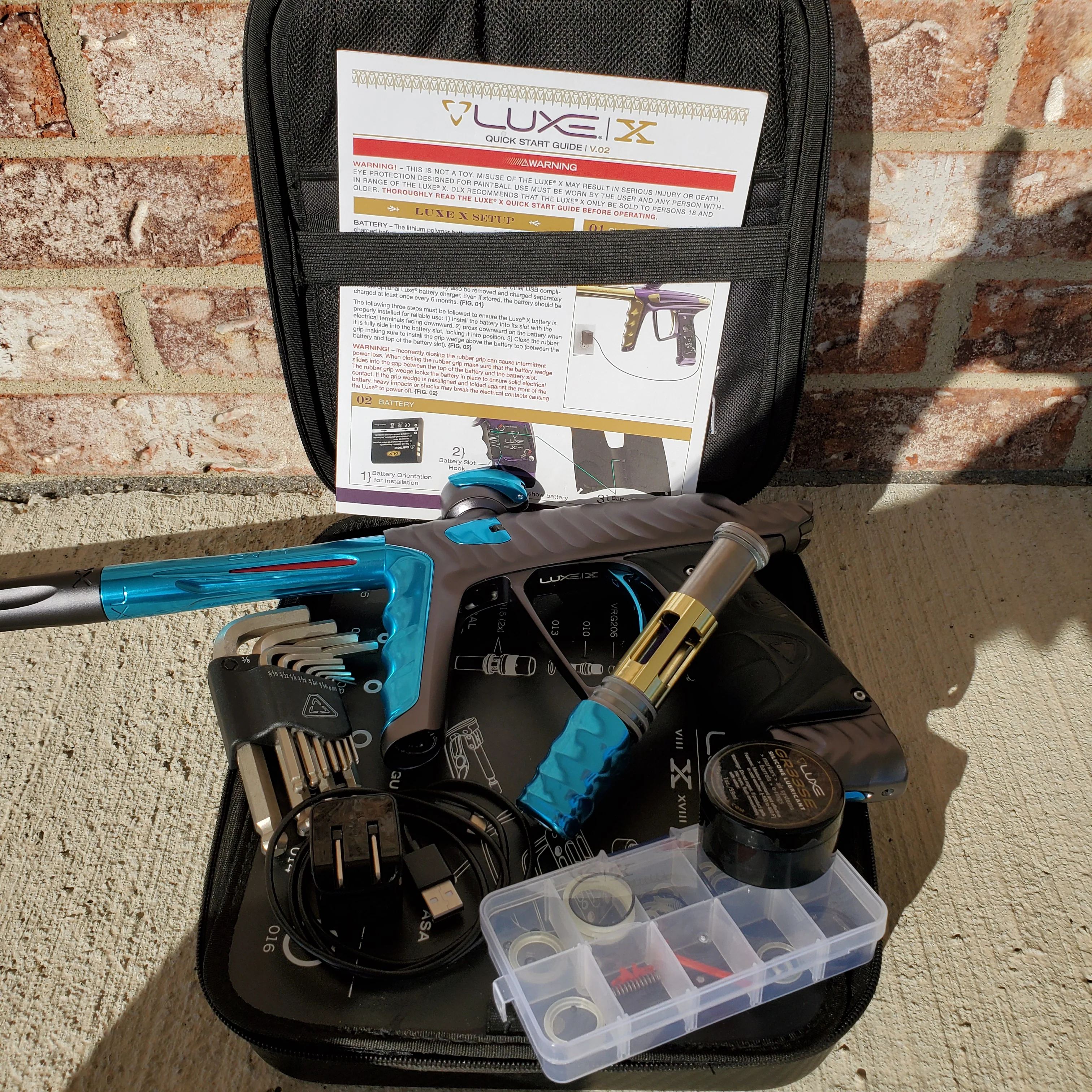 Used DLX HK Army Ripper Luxe X Paintball Gun - Dust Pewter / Teal - Image 5