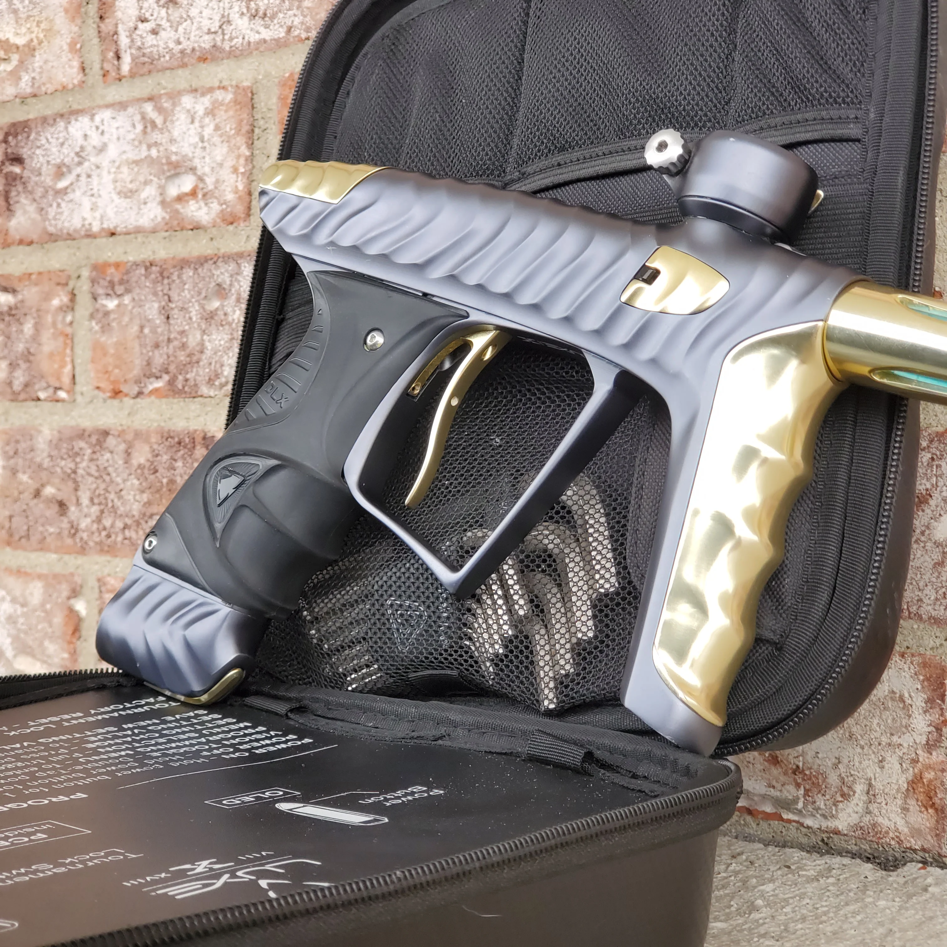 Used DLX HK Army Ripper Luxe X Paintball Gun - Pewter / Gold - Image 2