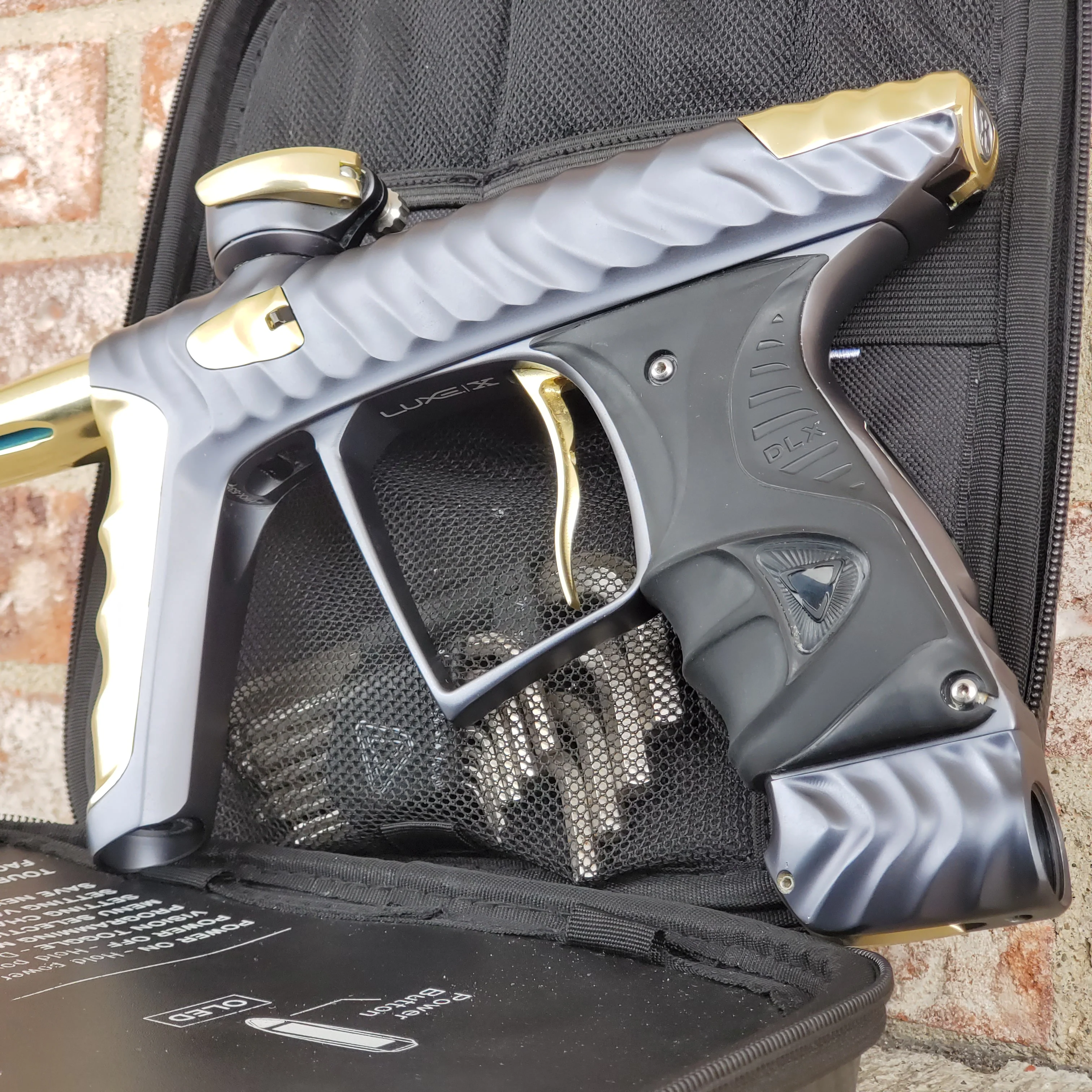 Used DLX HK Army Ripper Luxe X Paintball Gun - Pewter / Gold - Image 3