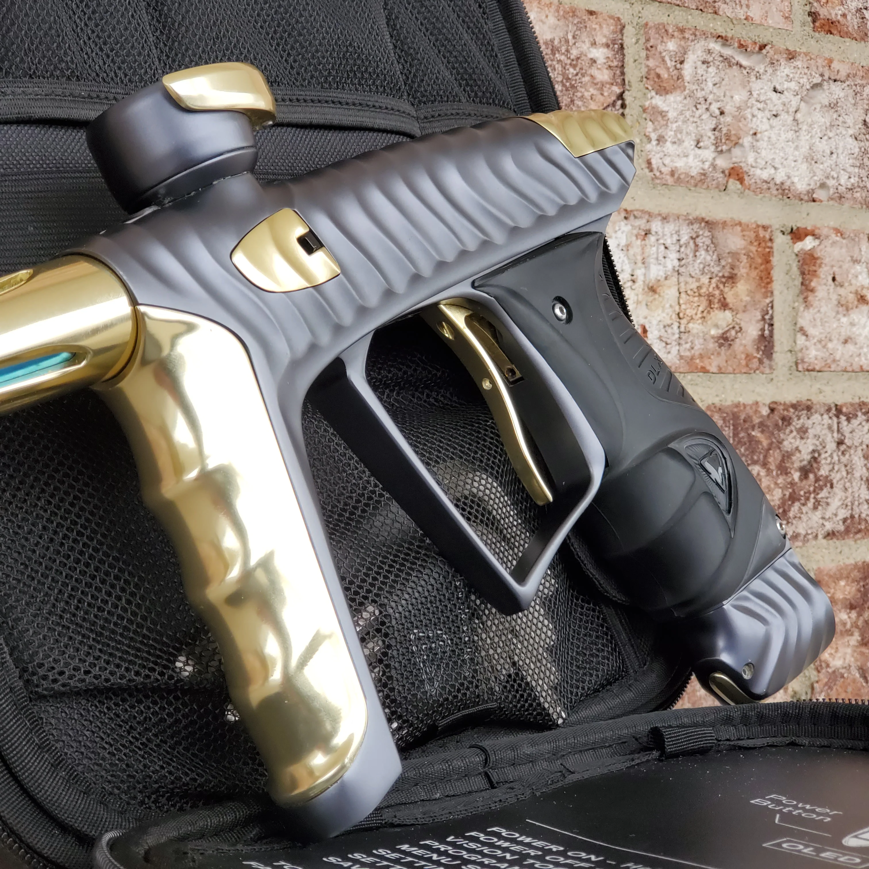 Used DLX HK Army Ripper Luxe X Paintball Gun - Pewter / Gold - Image 4