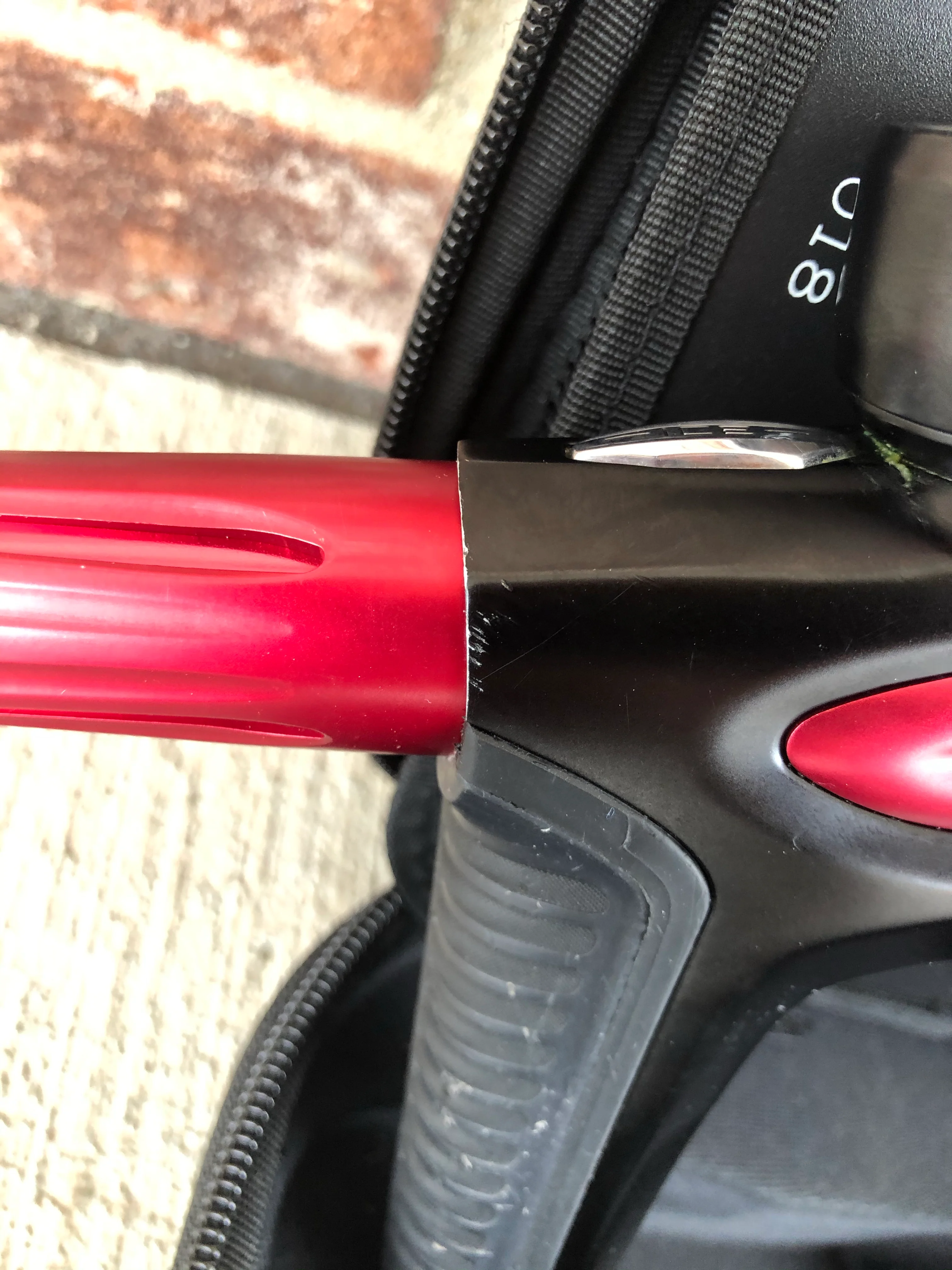 Used DLX Luxe Ice Paintball Gun - Black/Red w/ Aftermath Lazering - Image 6