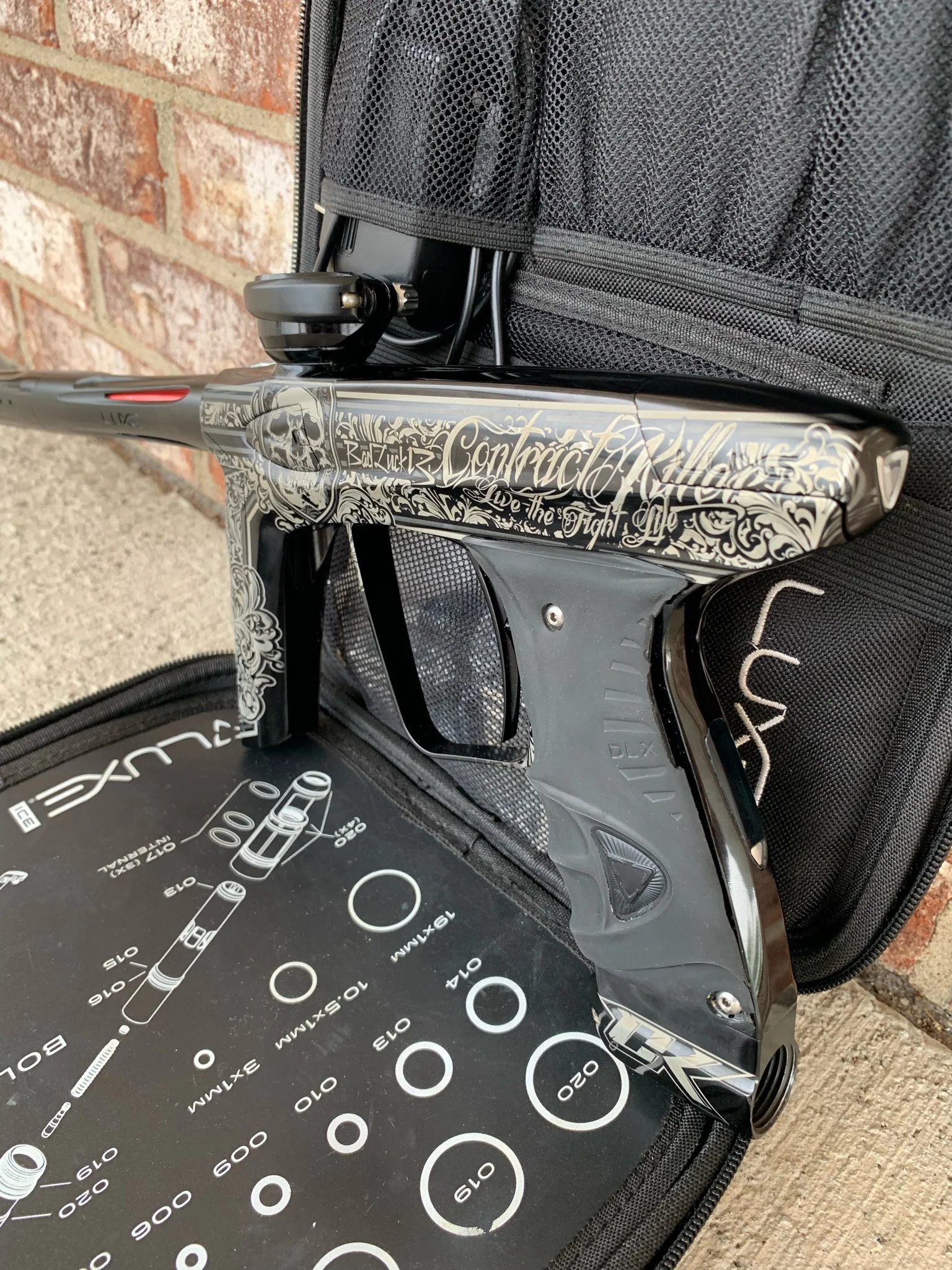 Used DLX Luxe Ice Paintball Gun - Contract Killers Gloss Black - Image 2