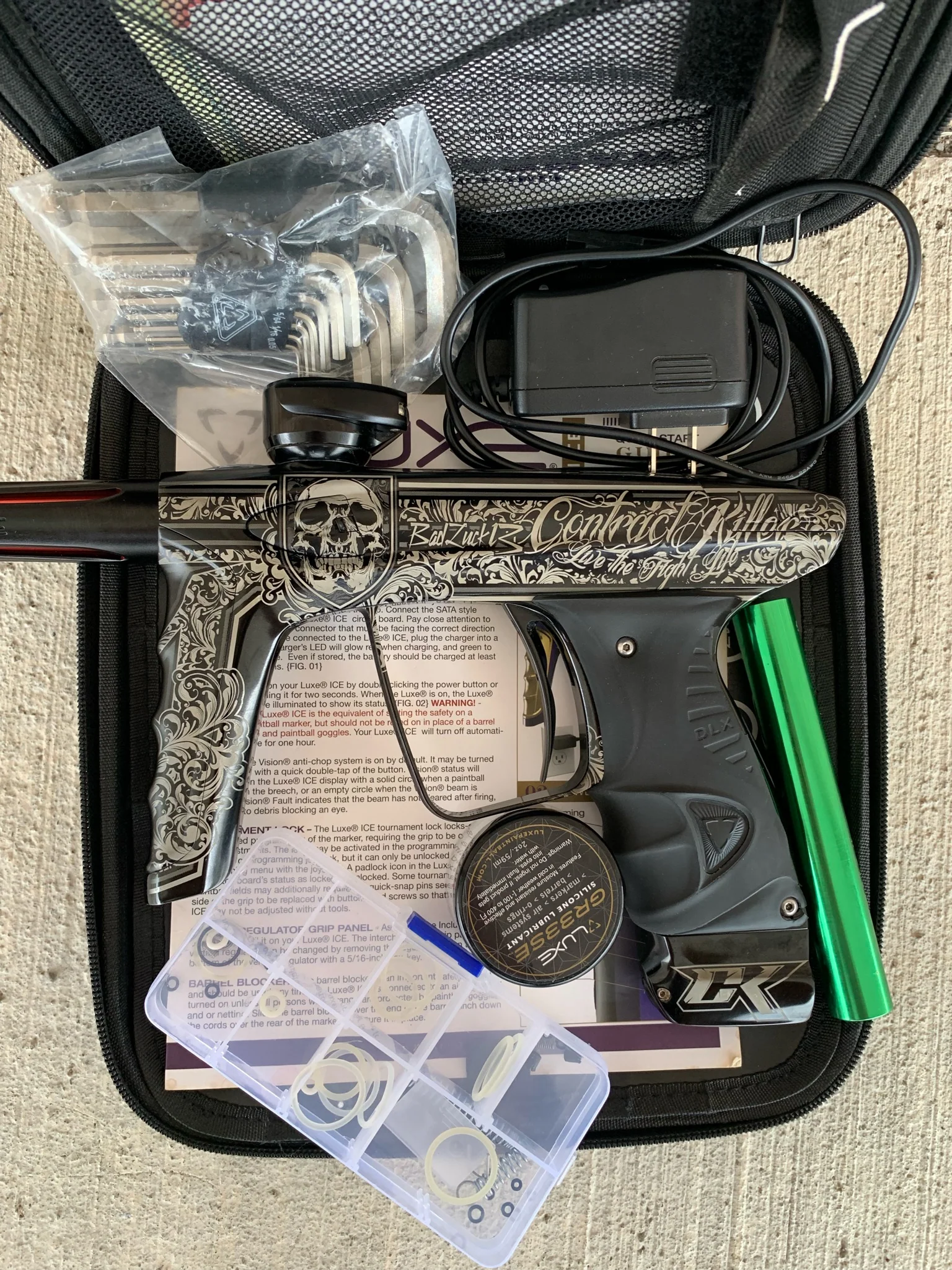 Used DLX Luxe Ice Paintball Gun - Contract Killers Gloss Black - Image 7