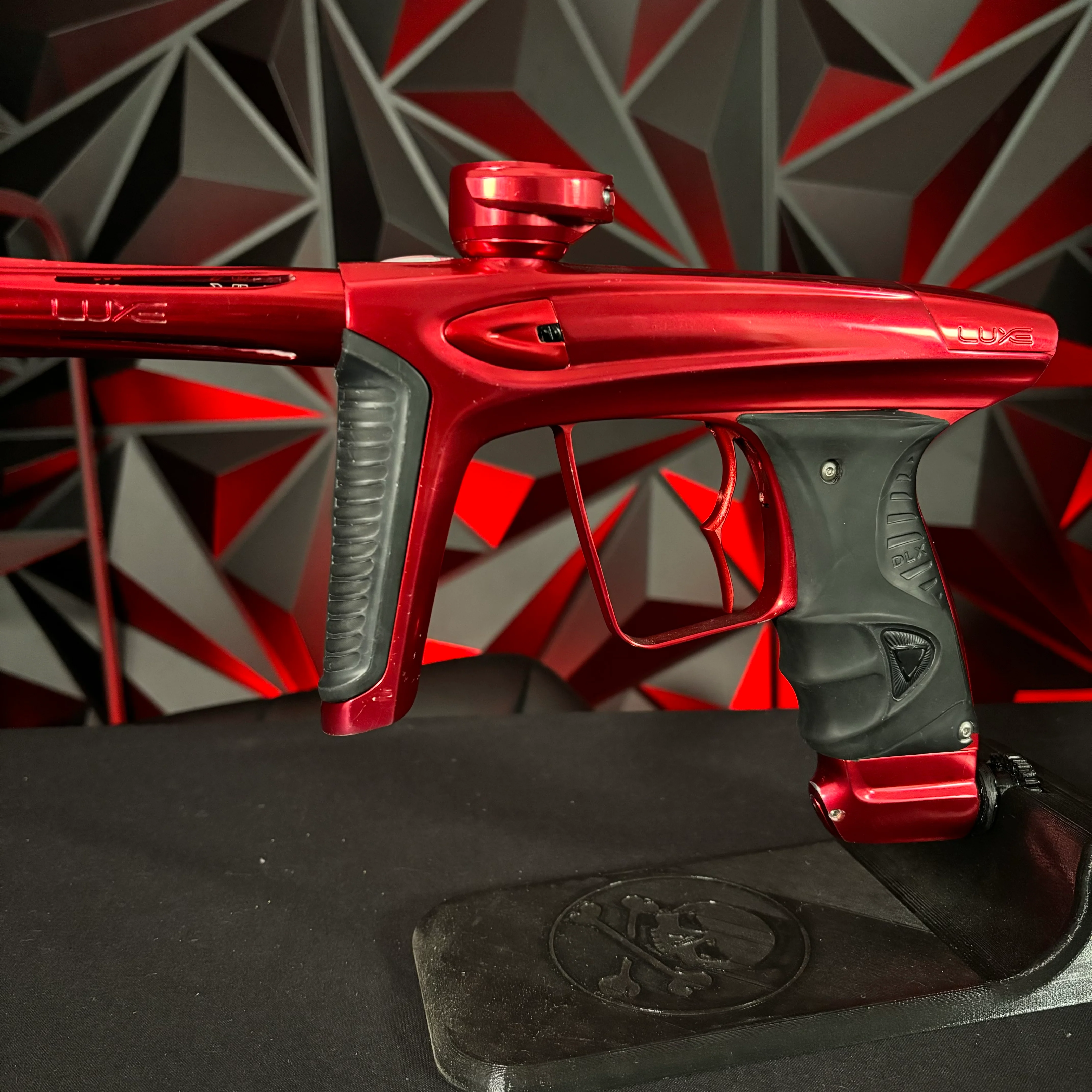 Used DLX Luxe ICE Paintball Gun - Polished Red w/Infamous Deuce Trigger - Image 5