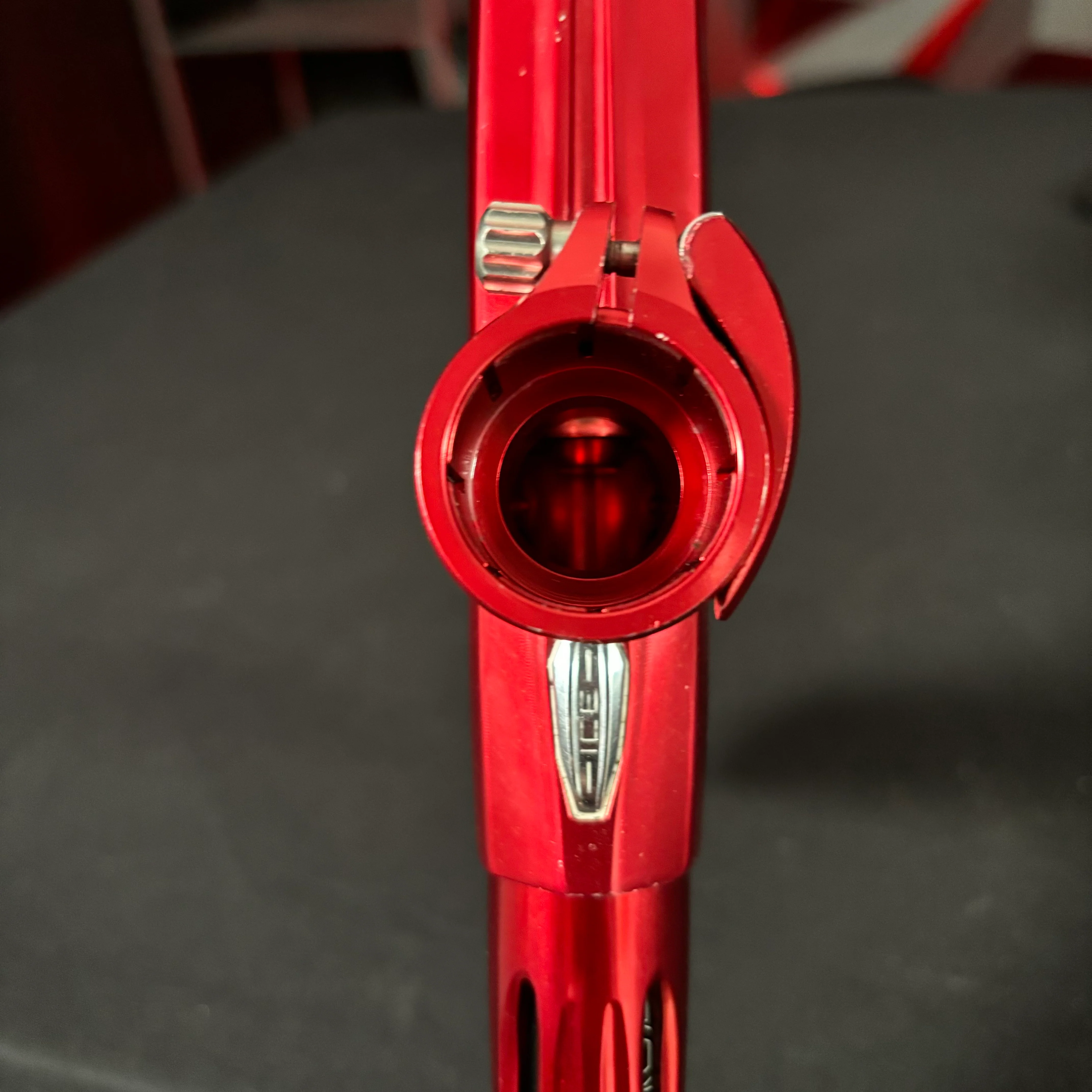 Used DLX Luxe ICE Paintball Gun - Polished Red w/Infamous Deuce Trigger - Image 9