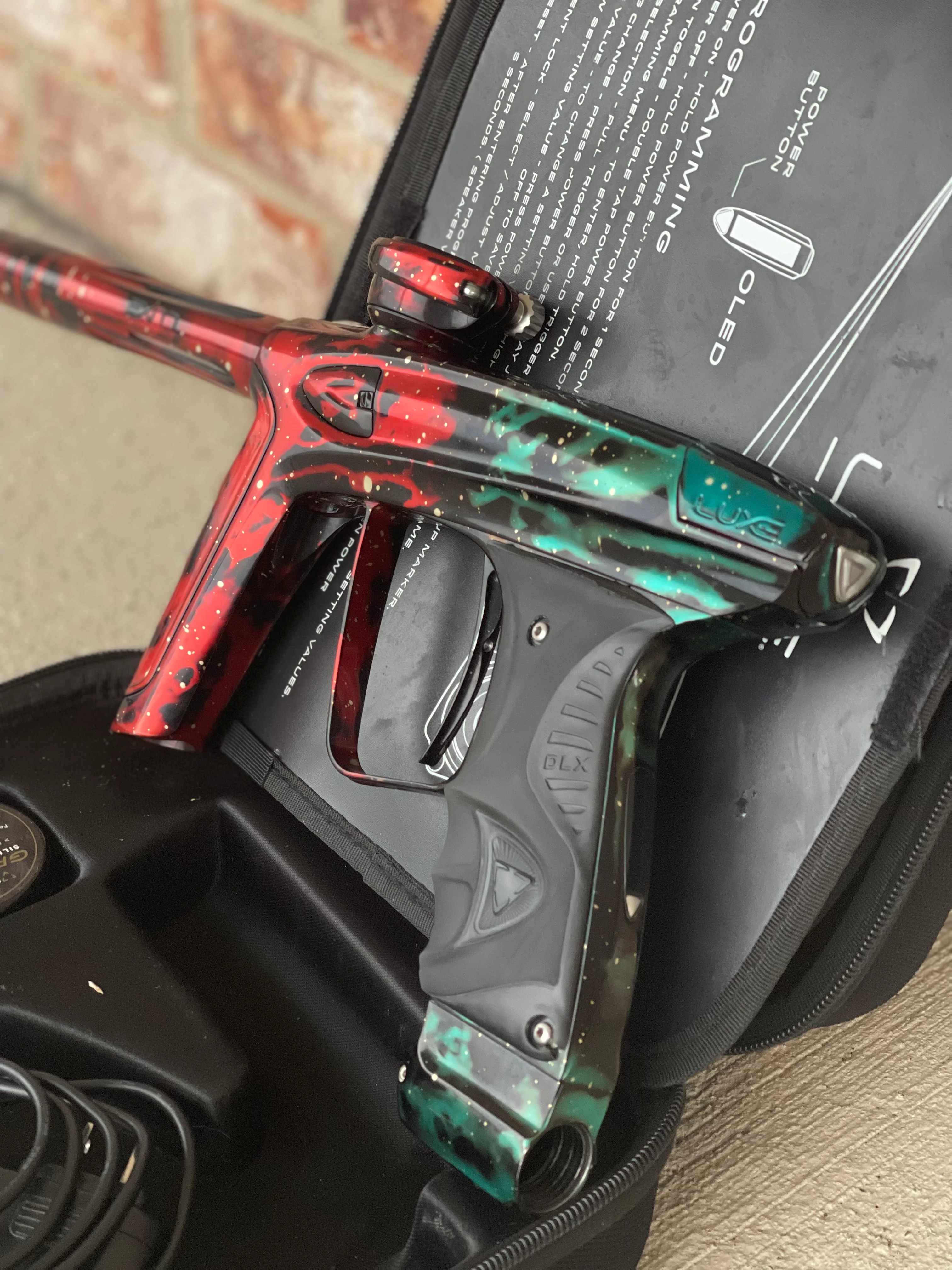 Used DLX Luxe Ice Paintball Gun - Red/Green Galaxy (1 of 15) - Image 2