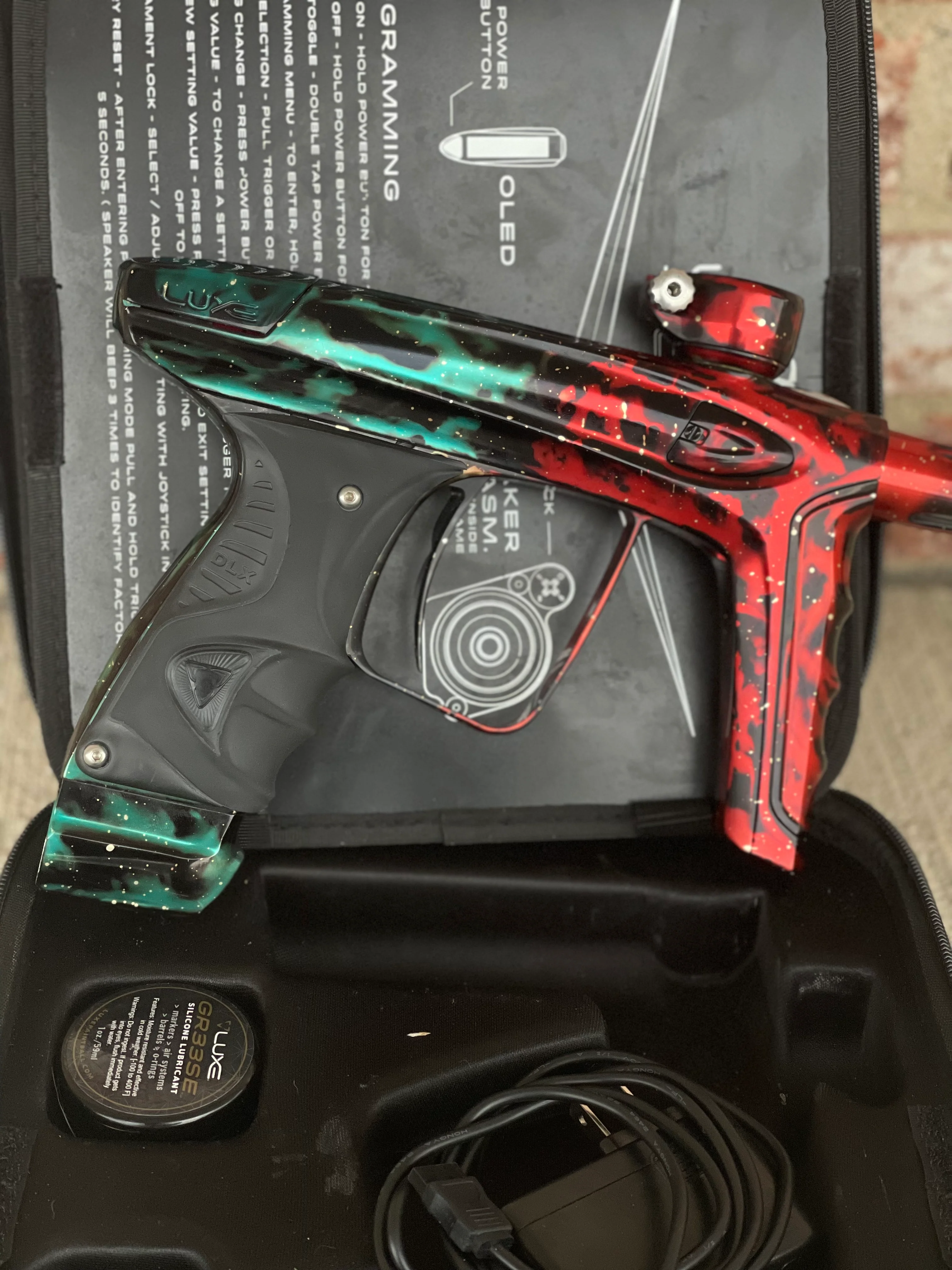 Used DLX Luxe Ice Paintball Gun - Red/Green Galaxy (1 of 15) - Image 3