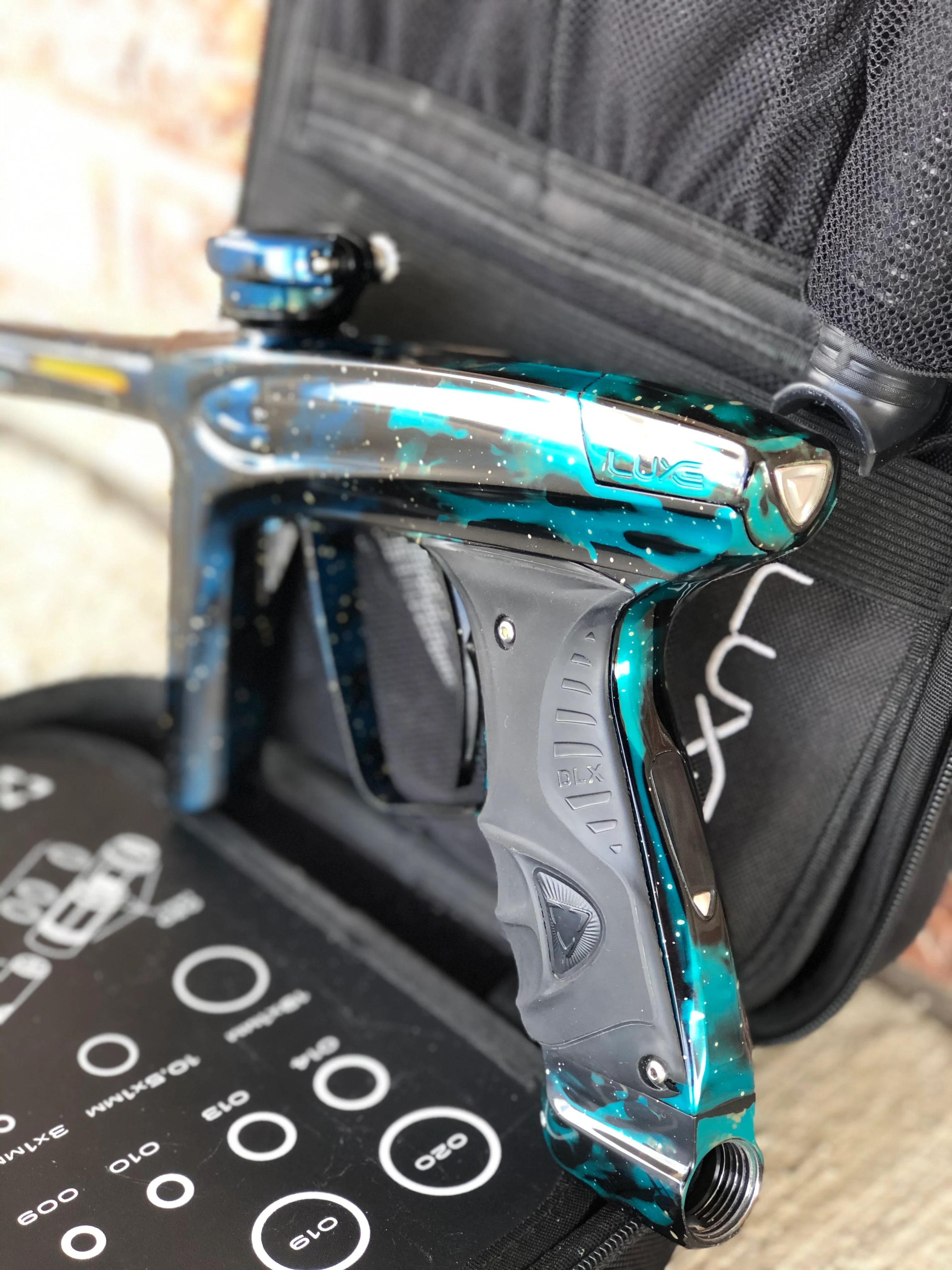 Used DLX Luxe Ice Paintball Gun - Galaxy Teal/Black/Blue - Image 2