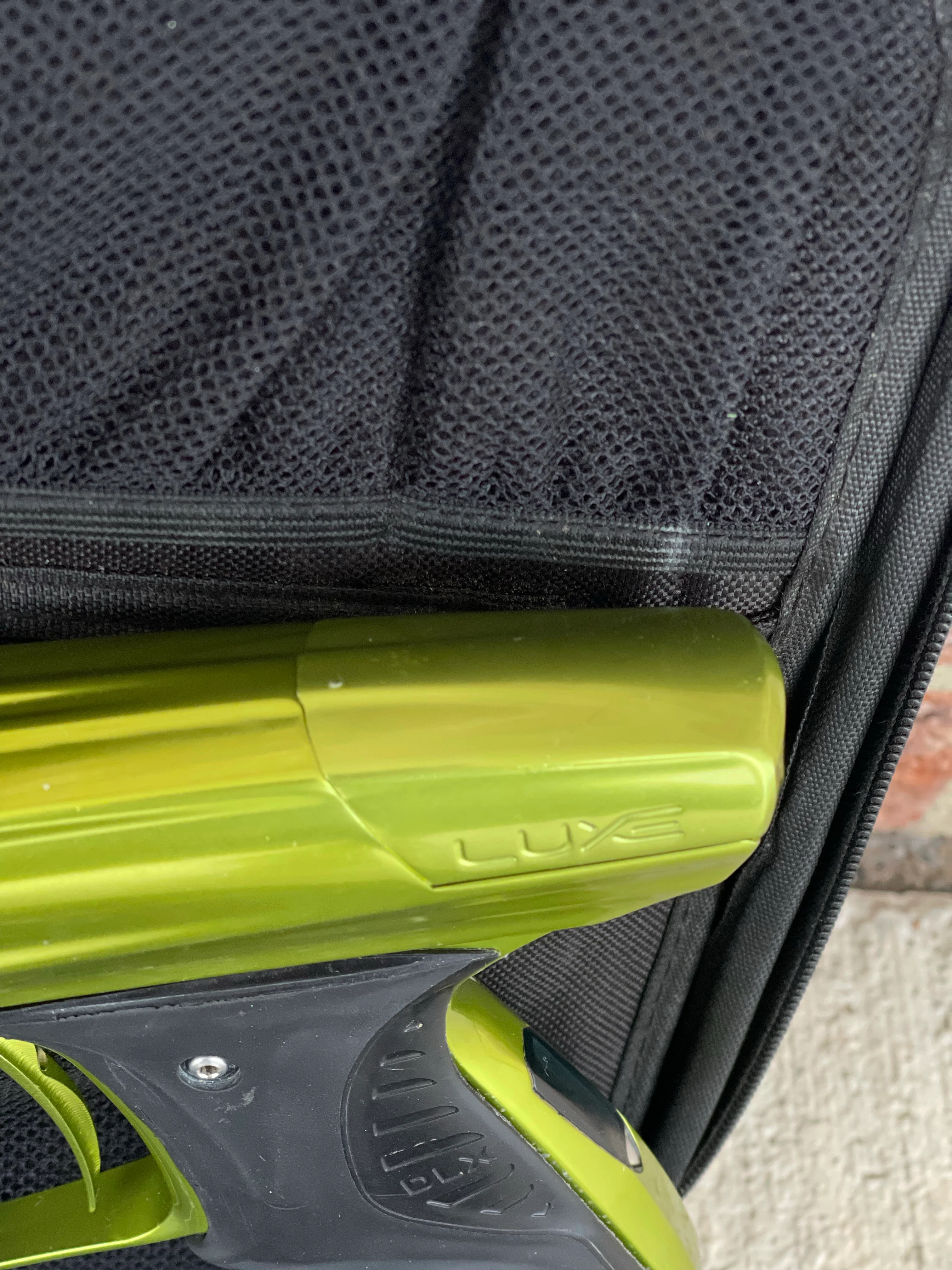 Used DLX Luxe Ice Paintball Gun - Limited Edition *1 of 10* Black/Slime Green w/ Black and Tan Back Grip - Image 13