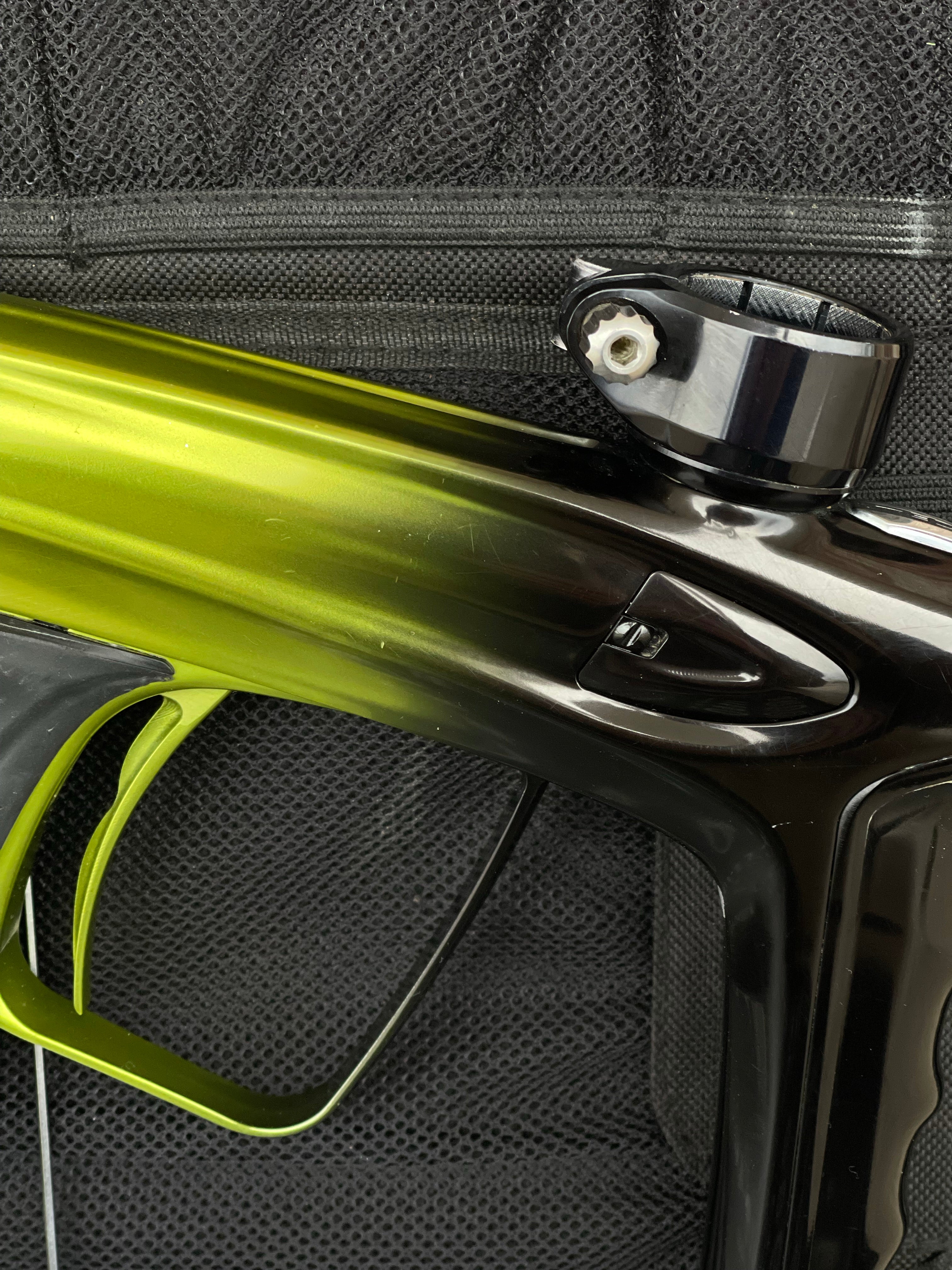 Used DLX Luxe Ice Paintball Gun - Limited Edition *1 of 10* Black/Slime Green w/ Black and Tan Back Grip - Image 15