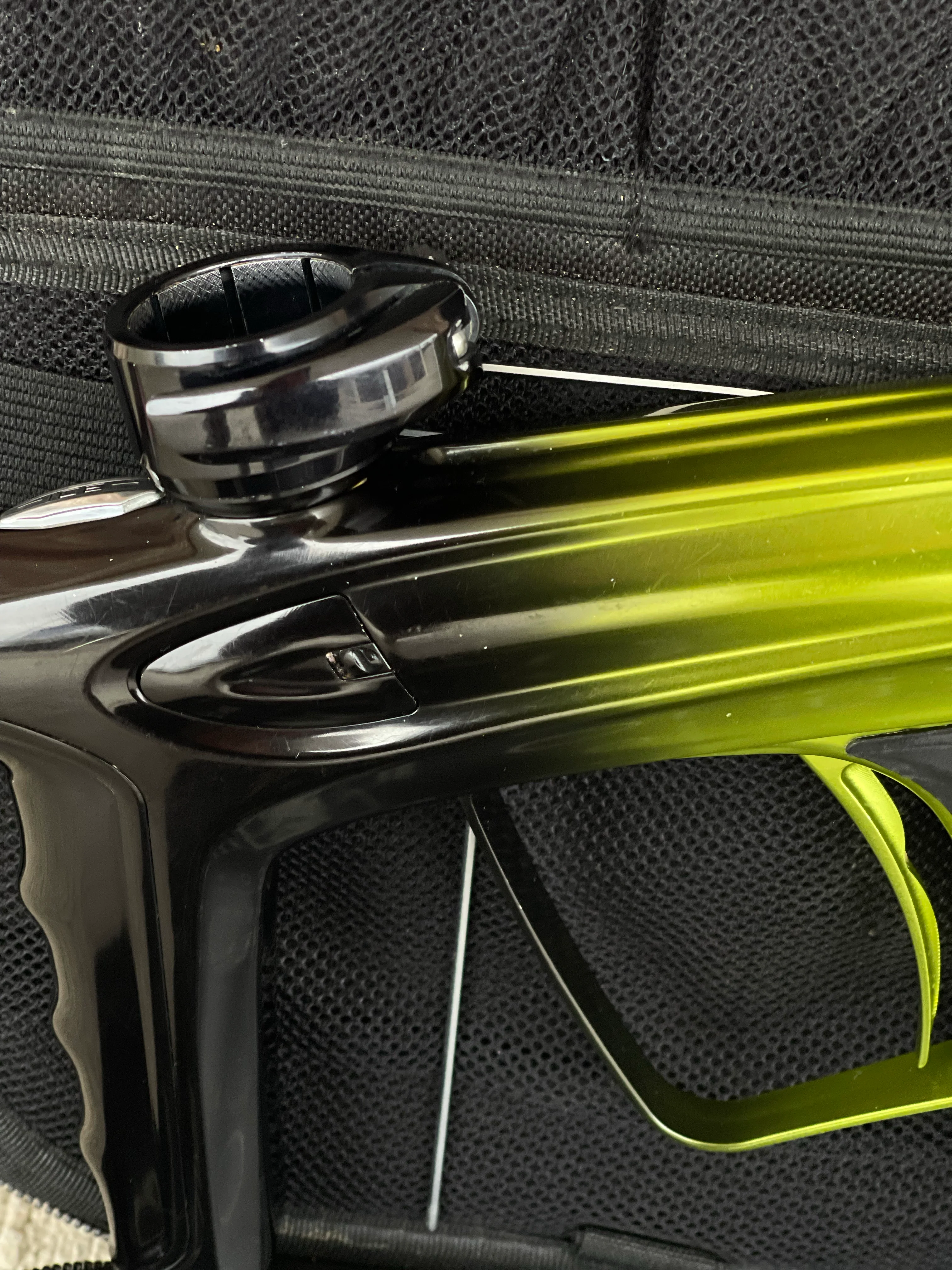 Used DLX Luxe Ice Paintball Gun - Limited Edition *1 of 10* Black/Slime Green w/ Black and Tan Back Grip - Image 16