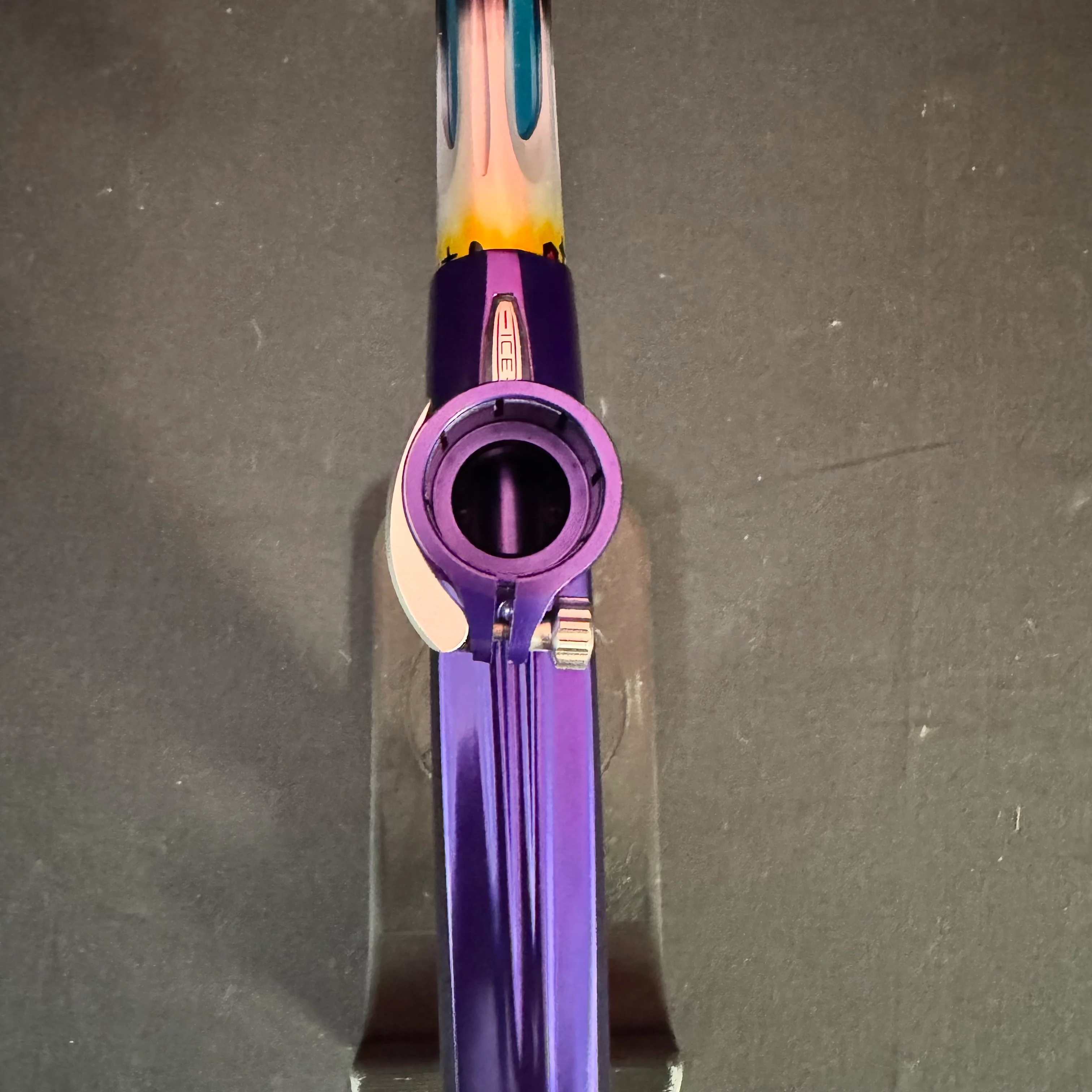 Used DLX Luxe ICE Paintball Gun - Polished Purple/Polished Silver w/ Custom Anno'd Freak Back, Encore Bolt, Scythe Trigger - Image 10
