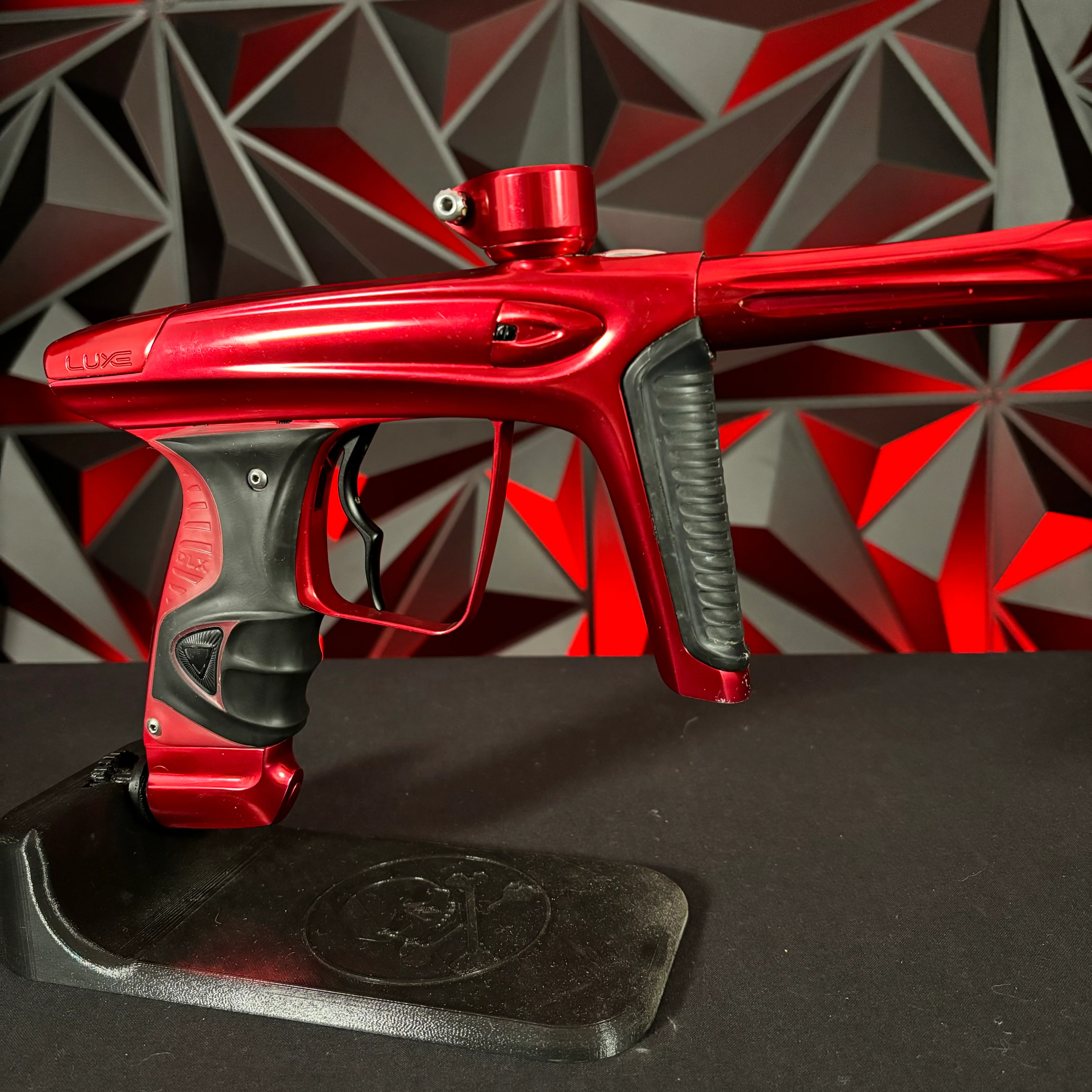 Used DLX Luxe ICE Paintball Gun - Polished Red w/Deuce Trigger - Image 4