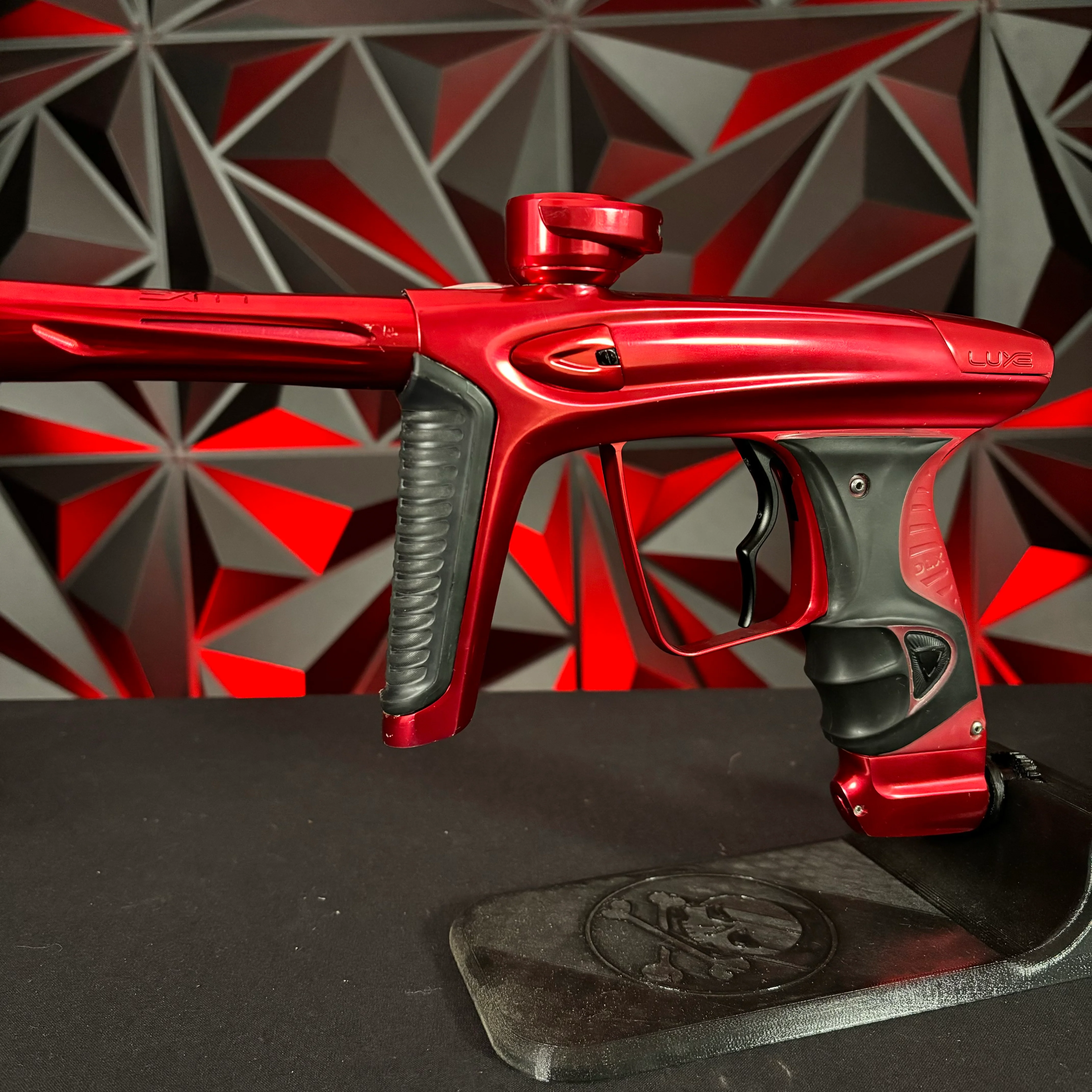 Used DLX Luxe ICE Paintball Gun - Polished Red w/Deuce Trigger - Image 5