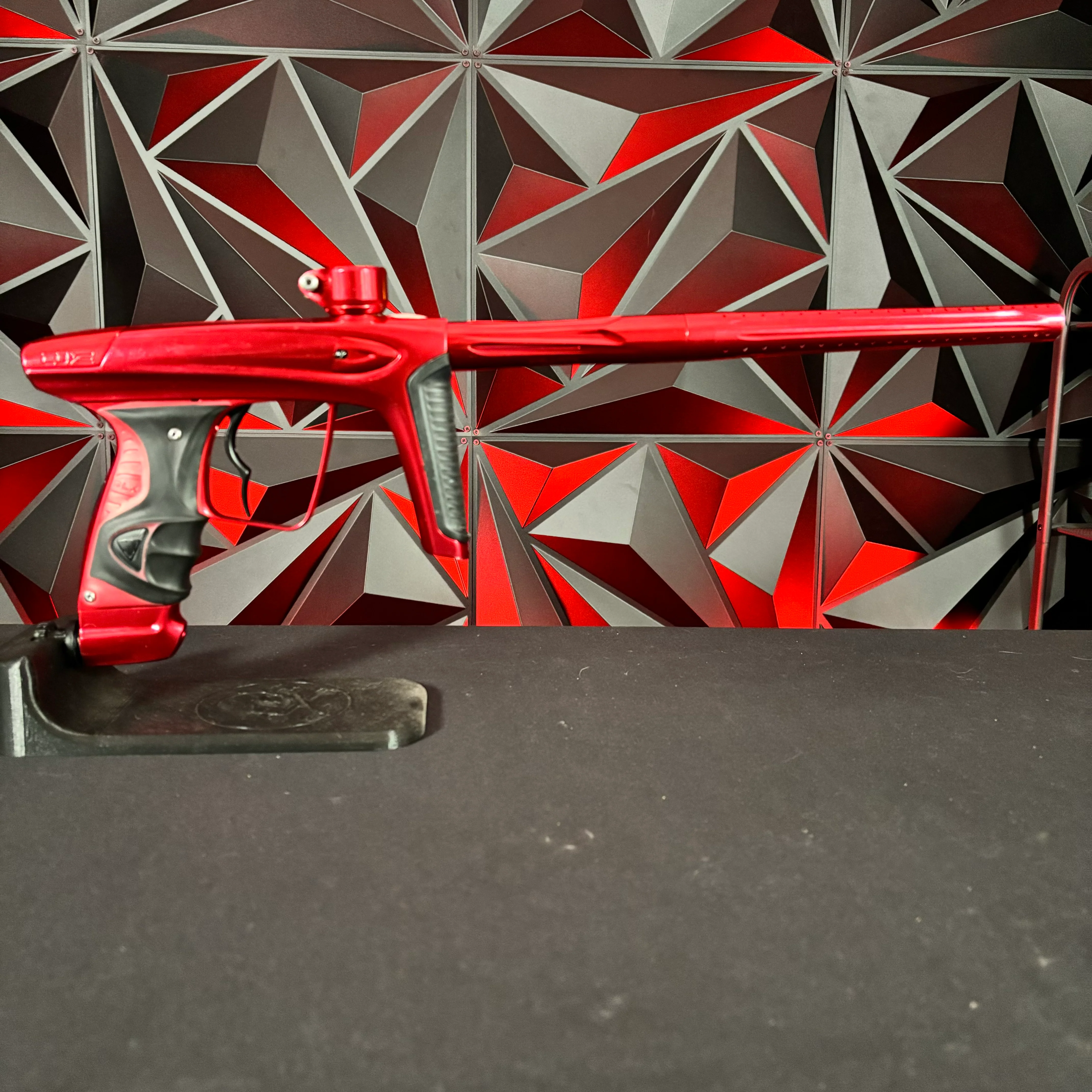 Used DLX Luxe ICE Paintball Gun - Polished Red w/Deuce Trigger - Image 6
