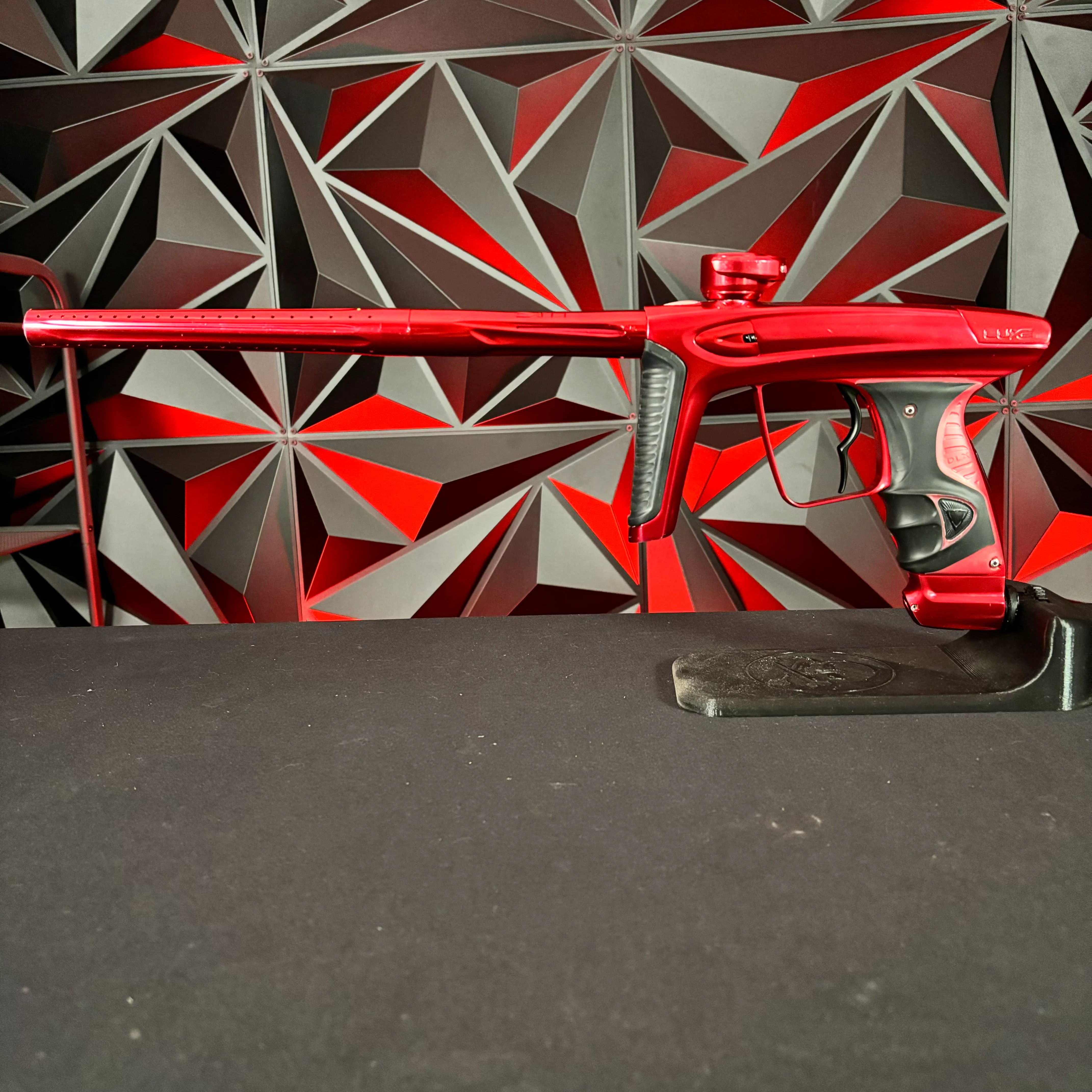 Used DLX Luxe ICE Paintball Gun - Polished Red w/Deuce Trigger - Image 7