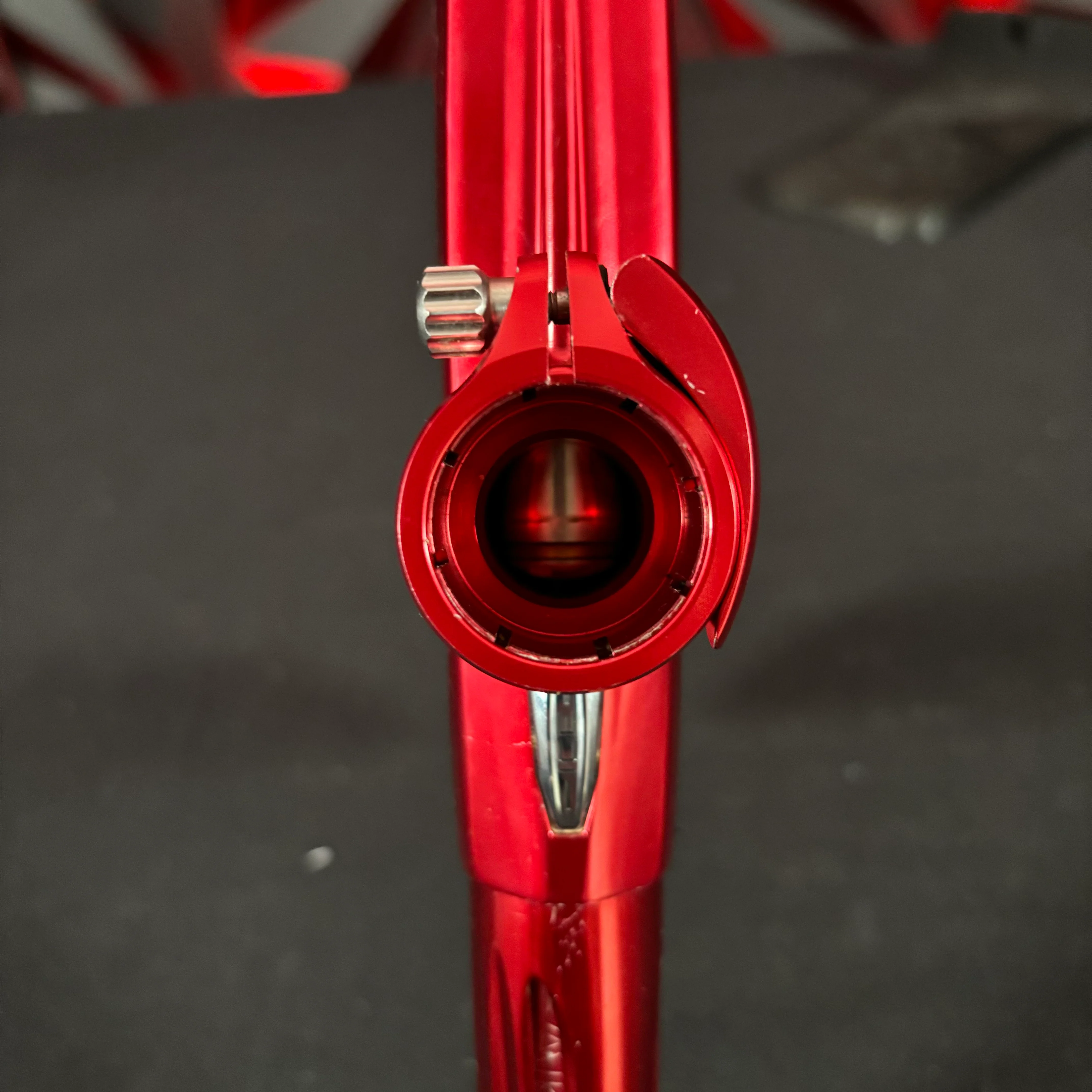 Used DLX Luxe ICE Paintball Gun - Polished Red w/Deuce Trigger - Image 9