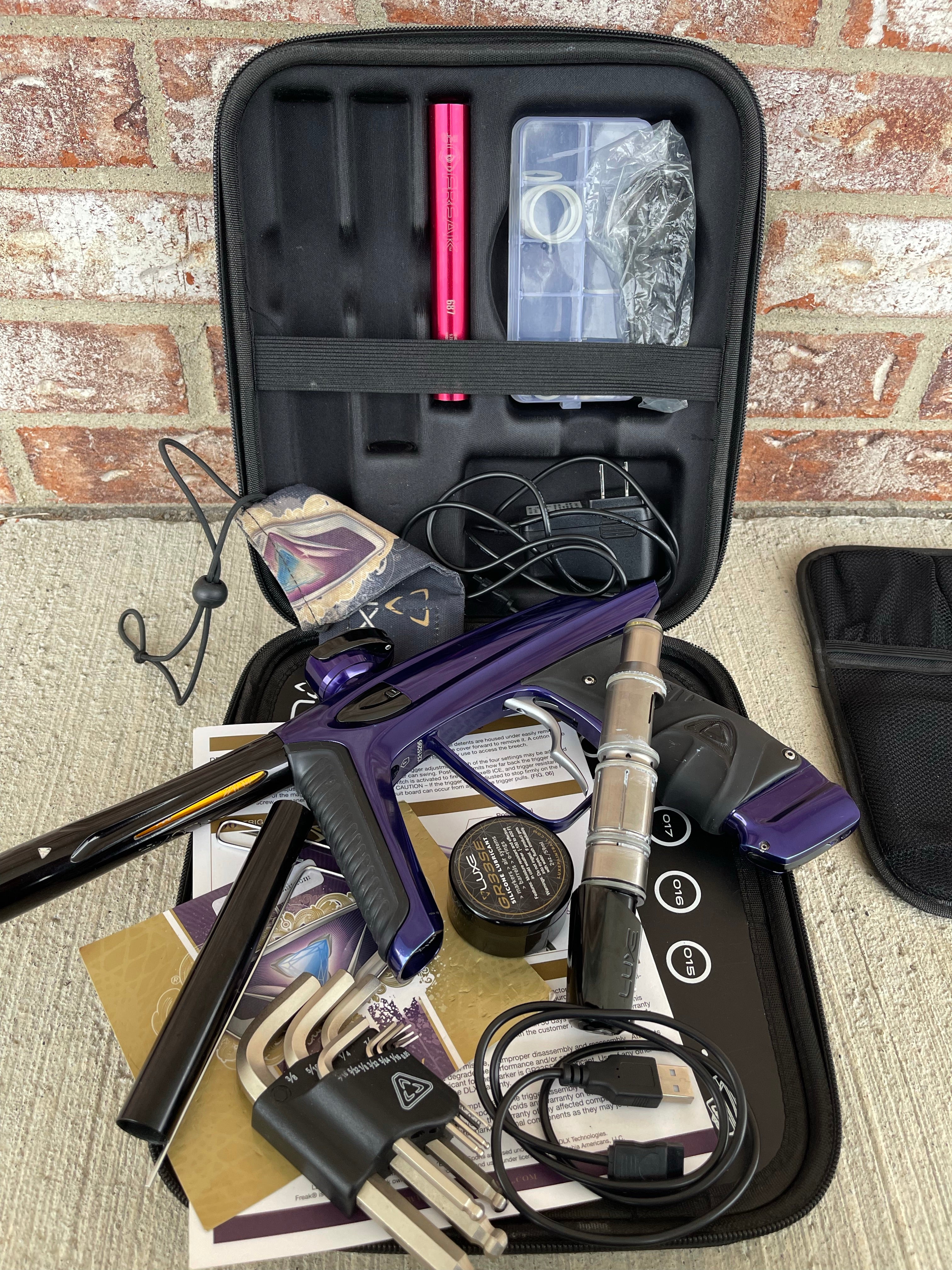 Used DLX Luxe Ice Paintball Gun - Purple / Black - Image 8
