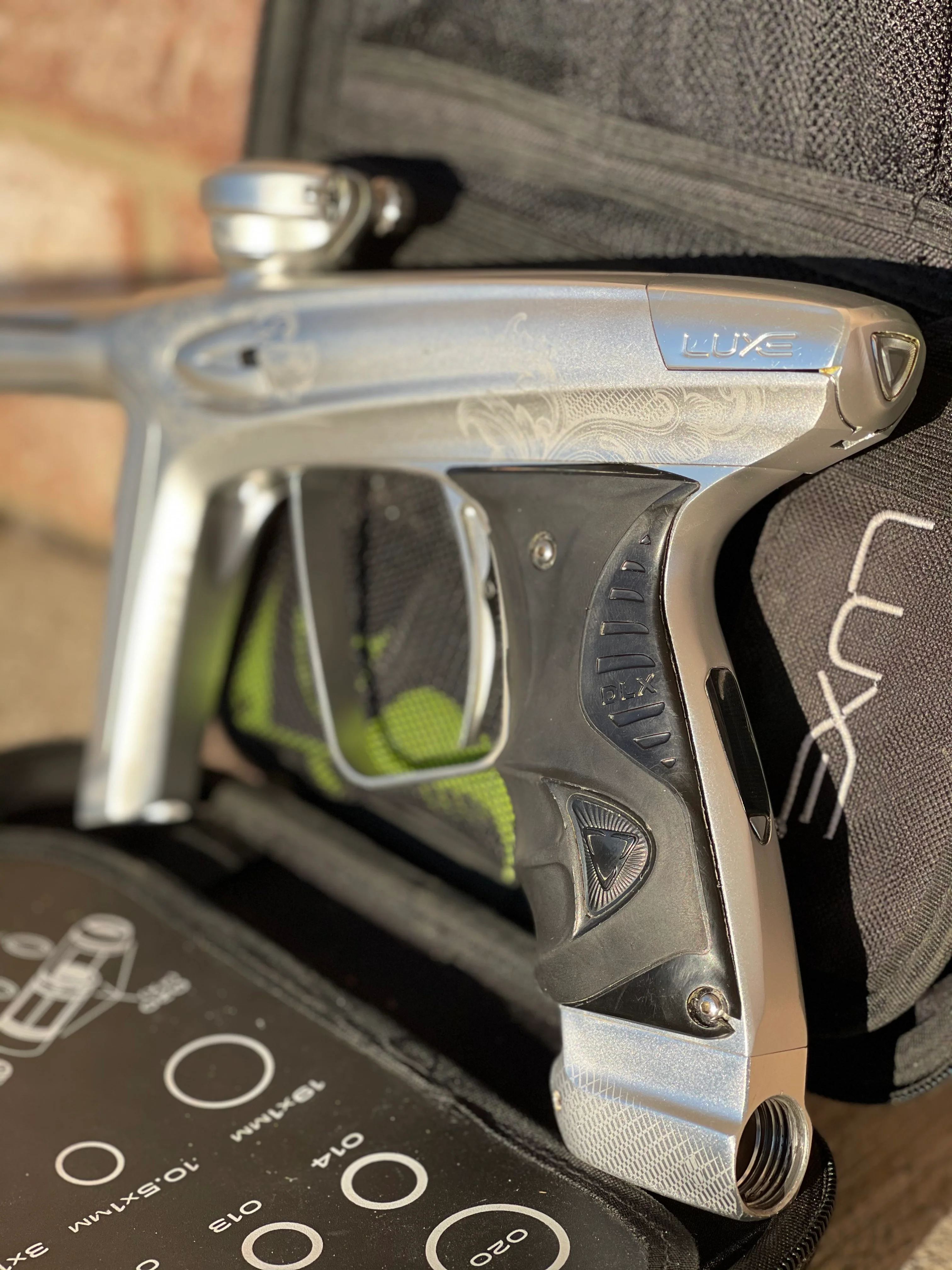 Used DLX Luxe Ice Paintball Gun - Silver w/ Laser Engraving - Image 3