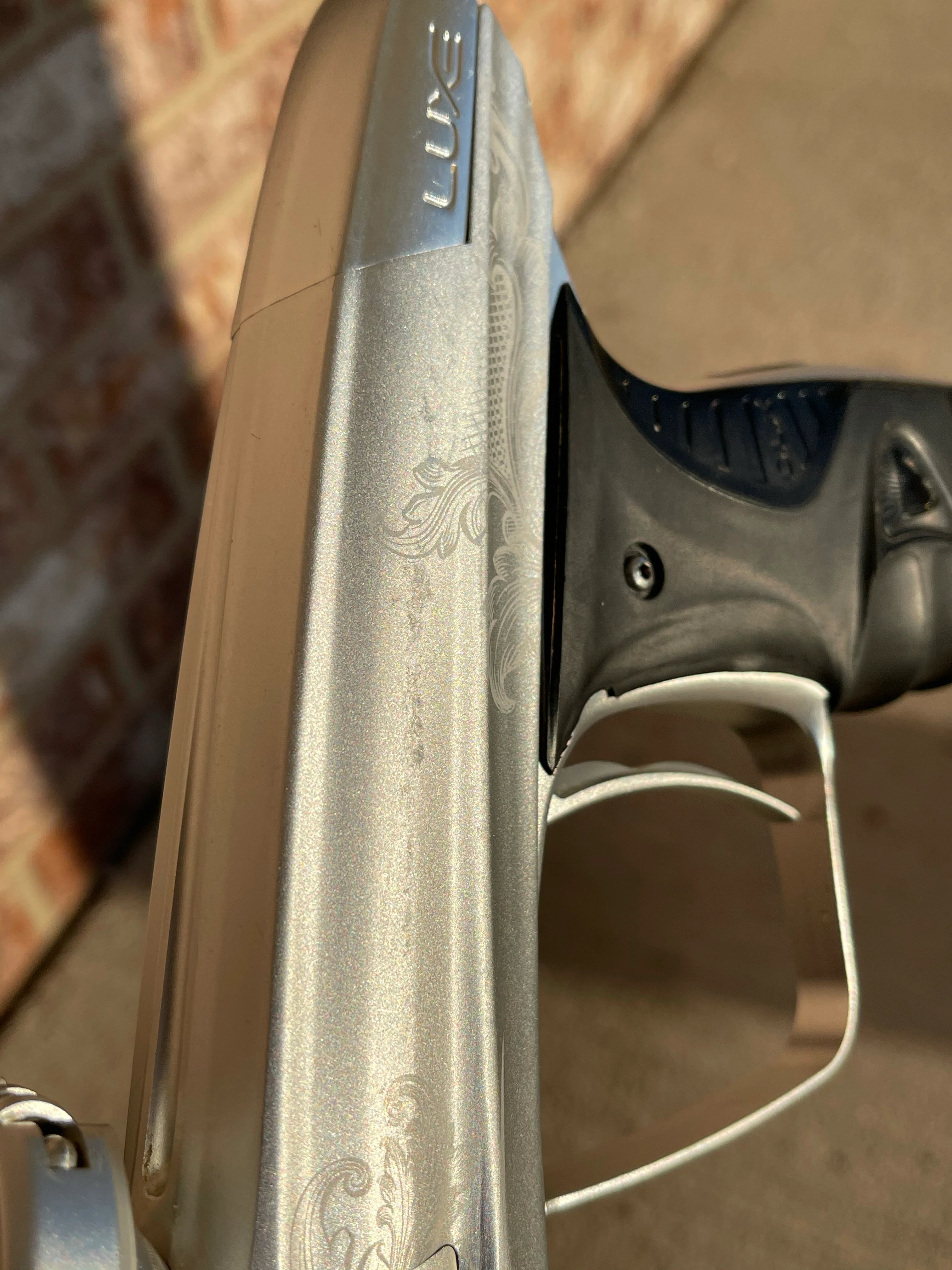 Used DLX Luxe Ice Paintball Gun - Silver w/ Laser Engraving - Image 6