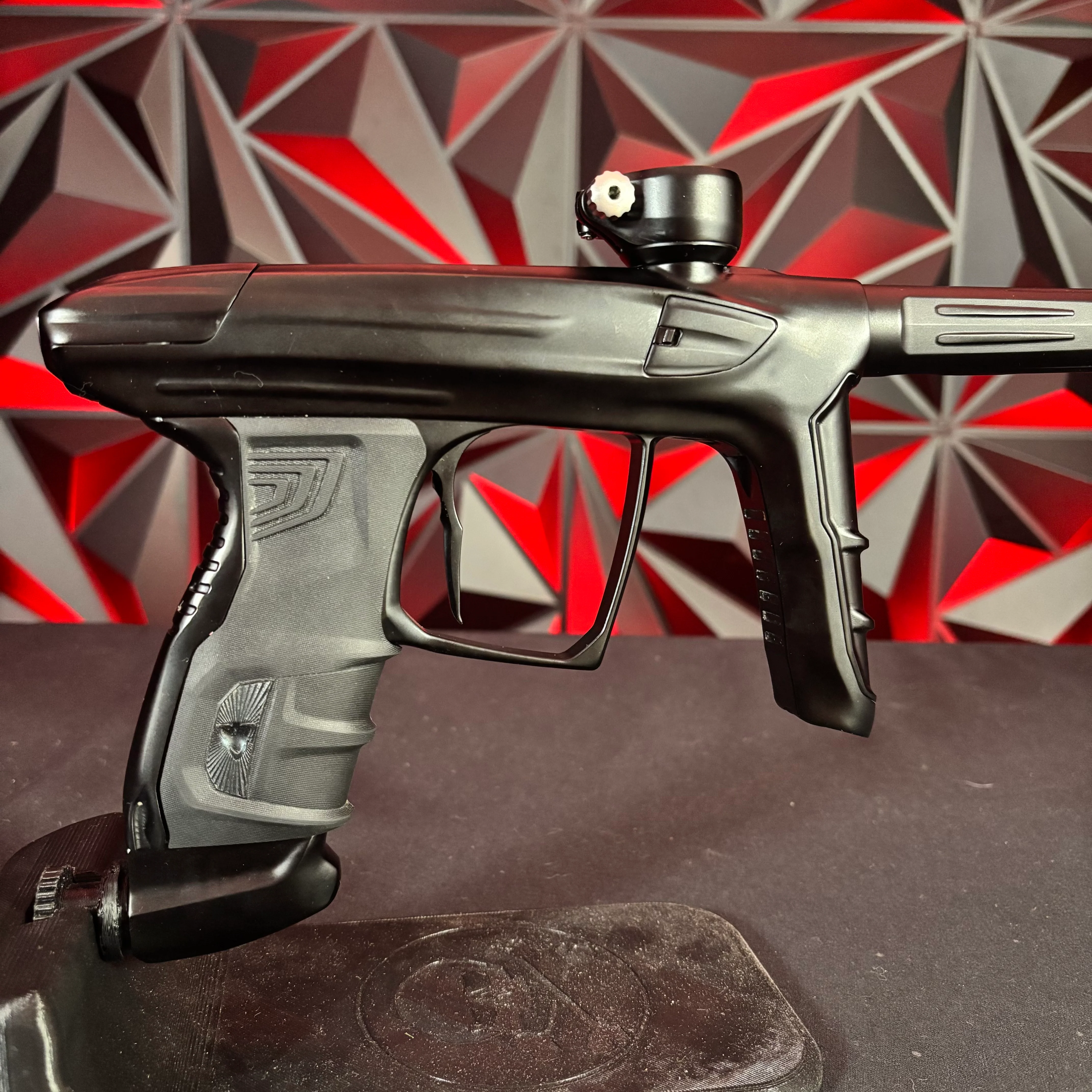 Used DLX Luxe IDOL Paintball Gun - Dust Black w/New Grips w/Silver Feedback Screw - Image 2