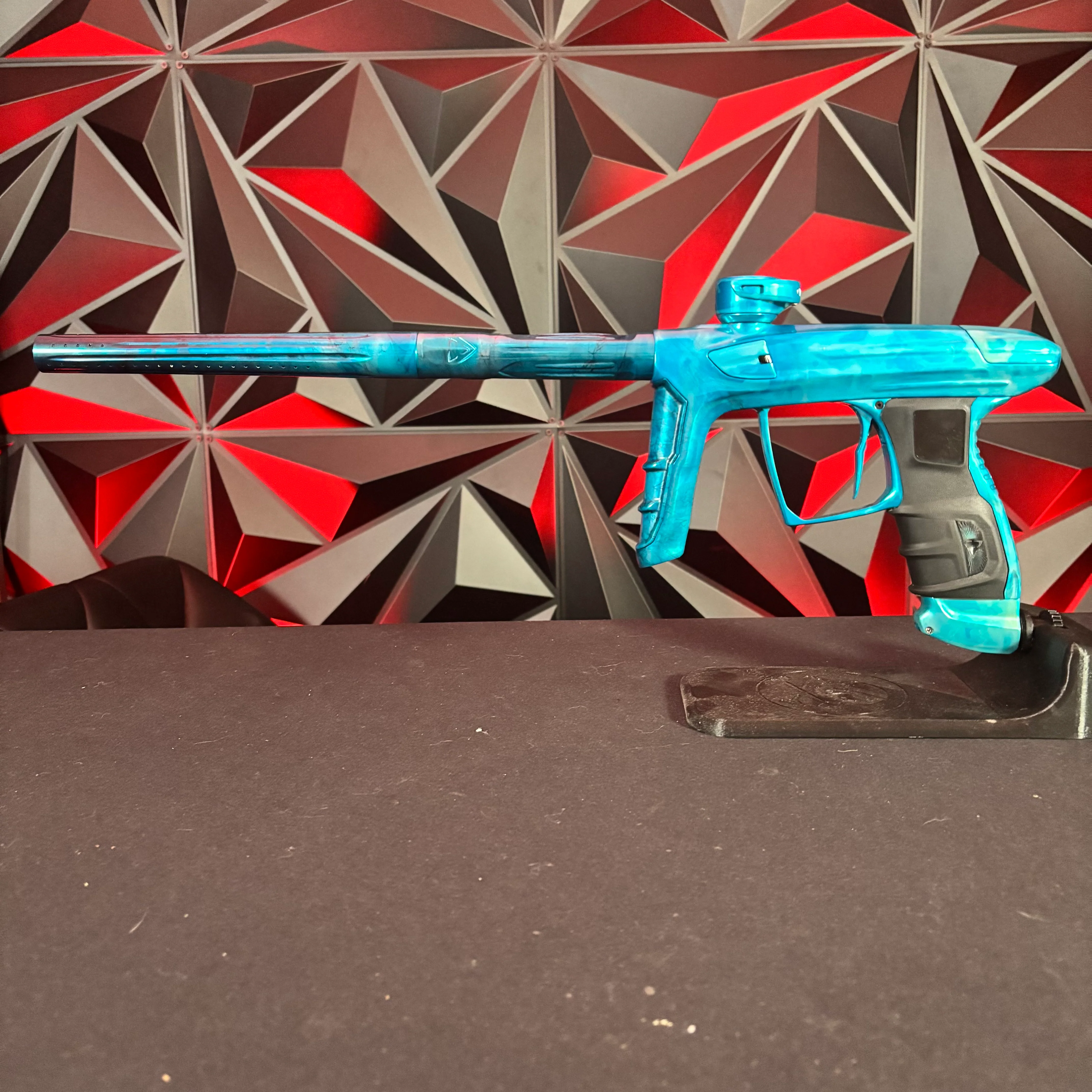 Used DLX Luxe IDOL Paintball Gun - Polished Teal Splash - Image 7